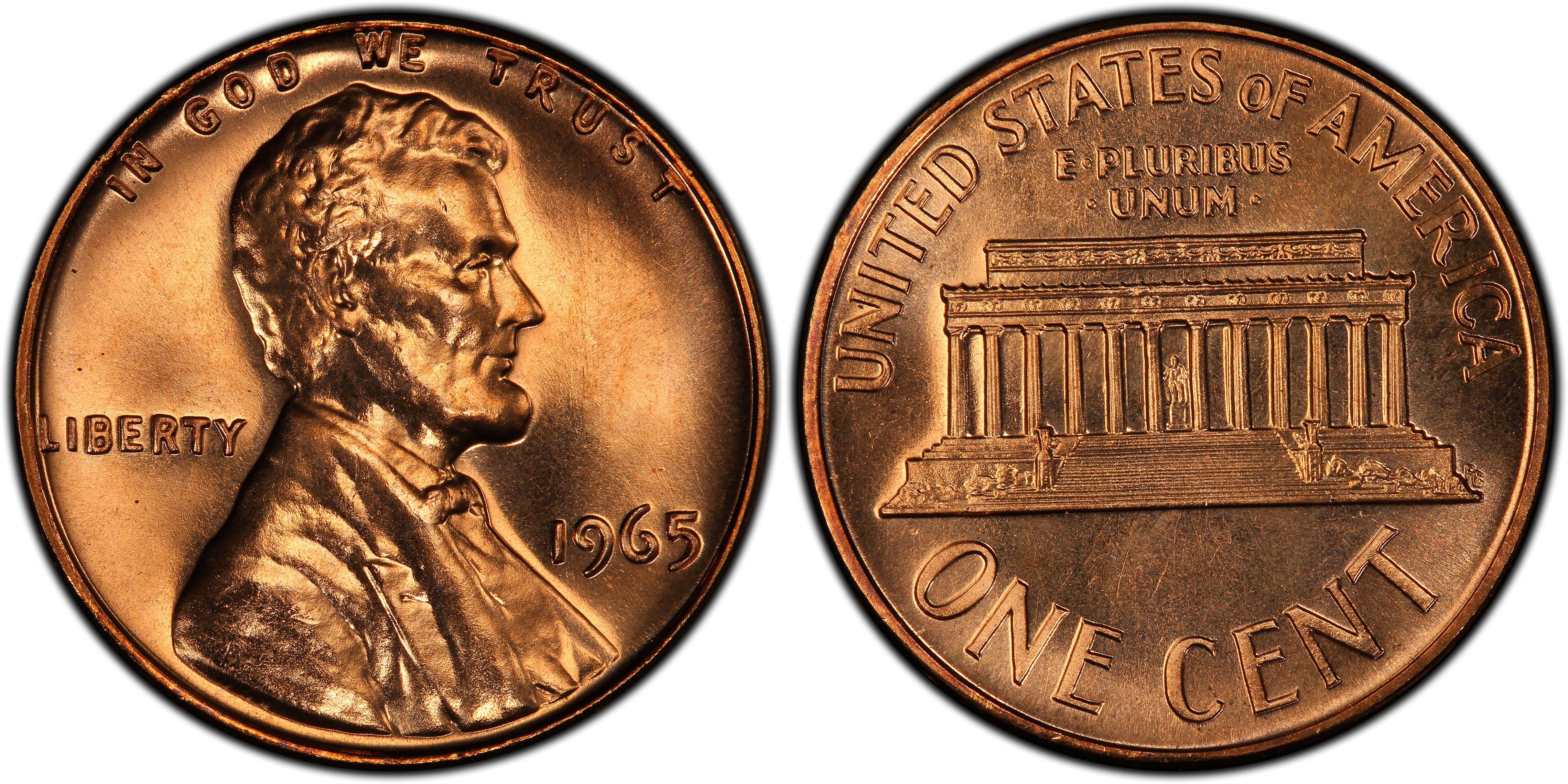 1965 BU Red SMS Lincoln Cent Special Mint Set