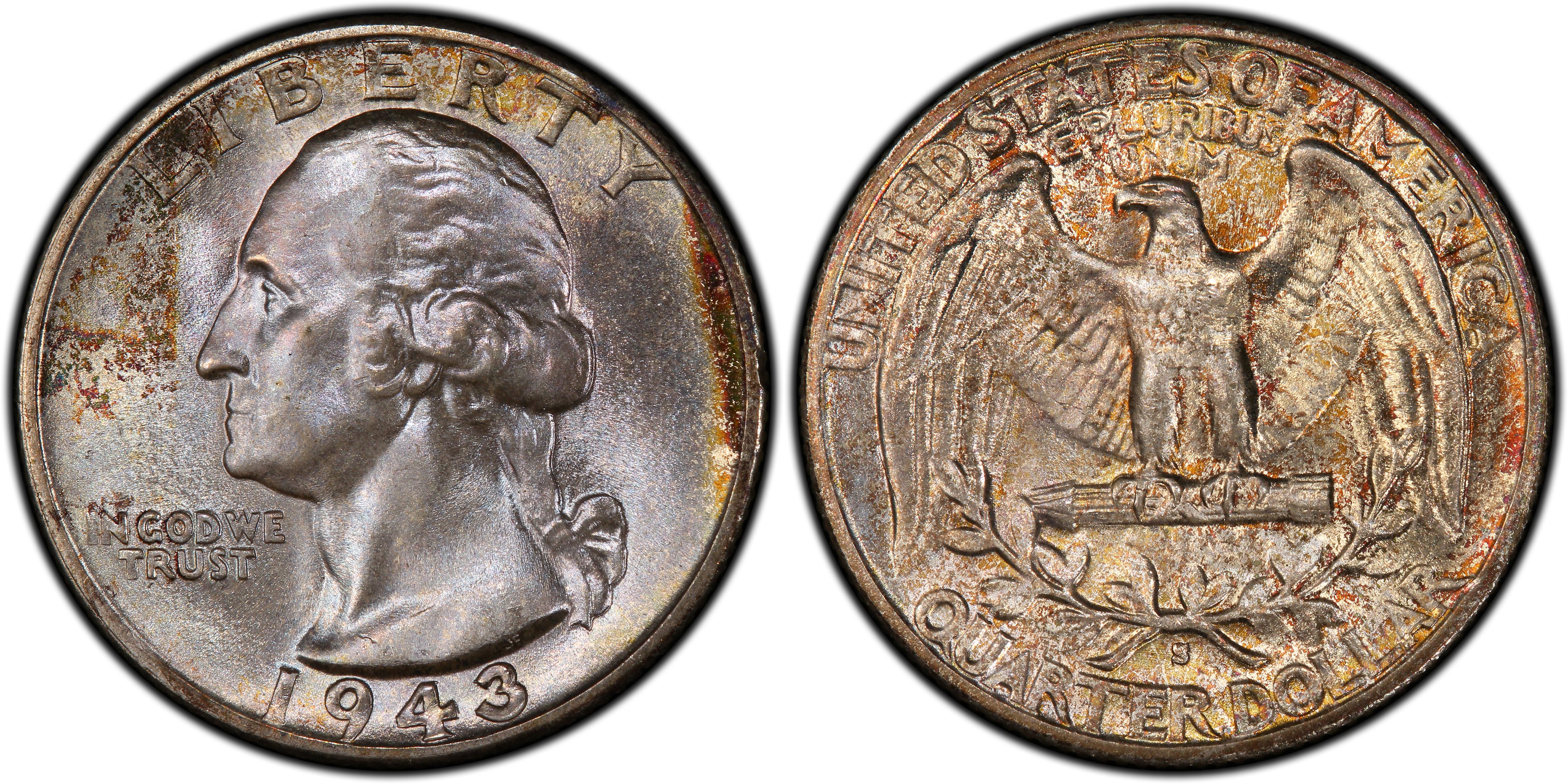 金貨 銀貨 アンティークコイン 1943 S WASHINGTON QUARTER PCGS MS 65 #9984  smanbenlutu.sch.id