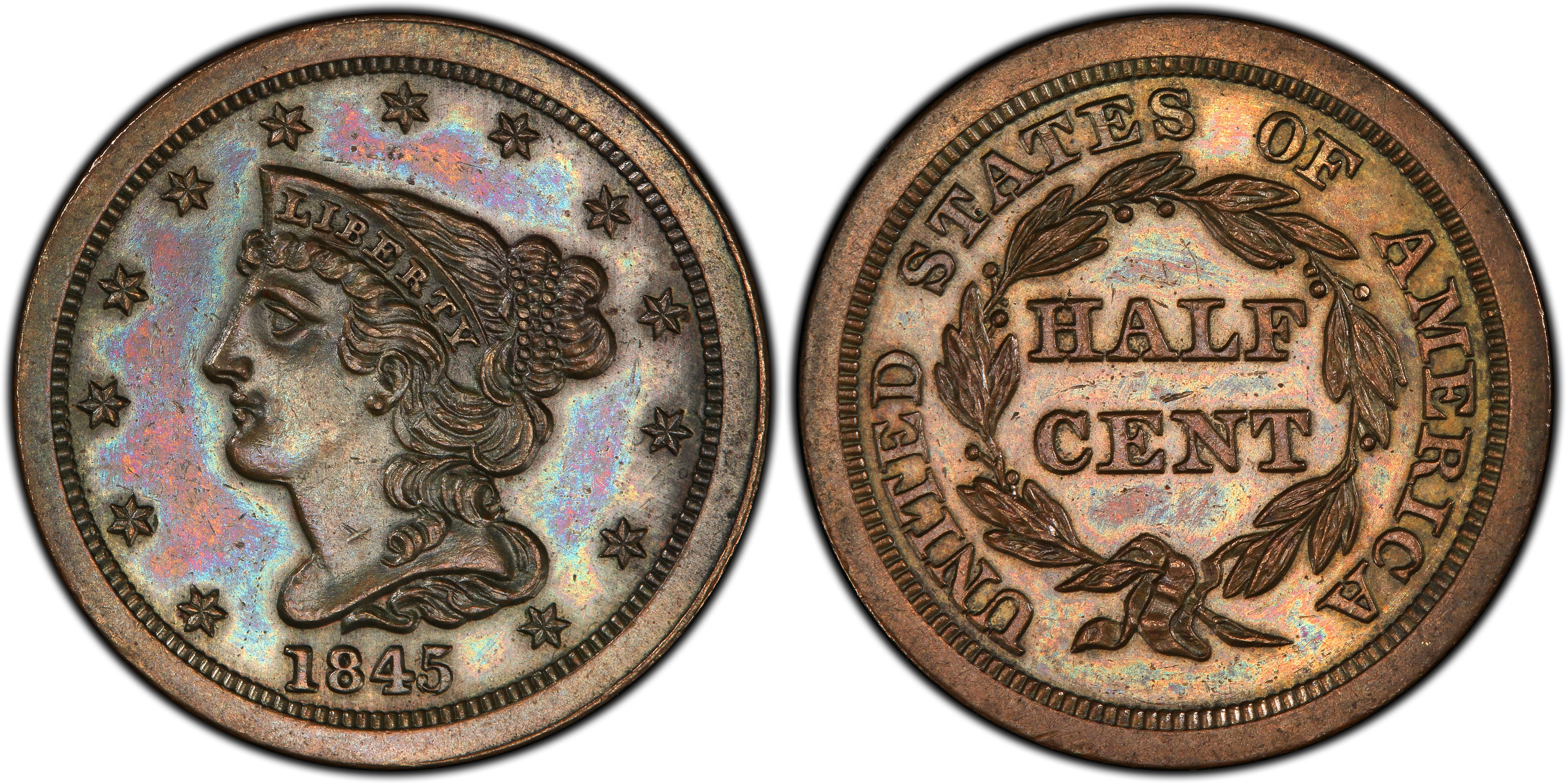 1855 Braided Hair Half Penny Proof RD Coin Pricing Guide