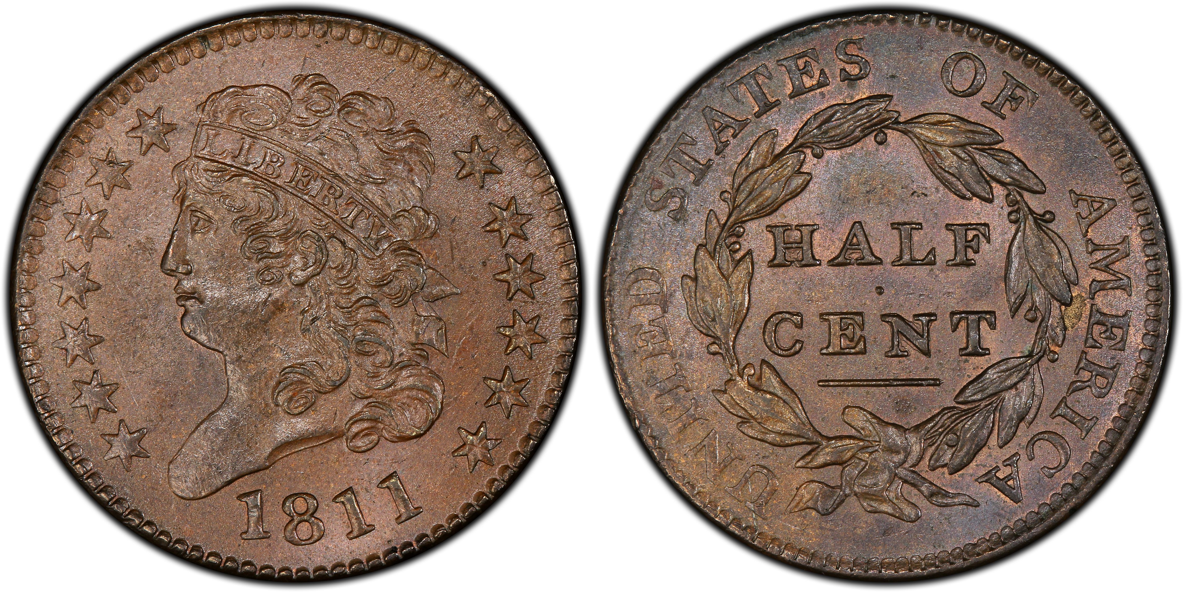 1853 1/2C, BN (Regular Strike) Braided Hair Half Cent - PCGS CoinFacts