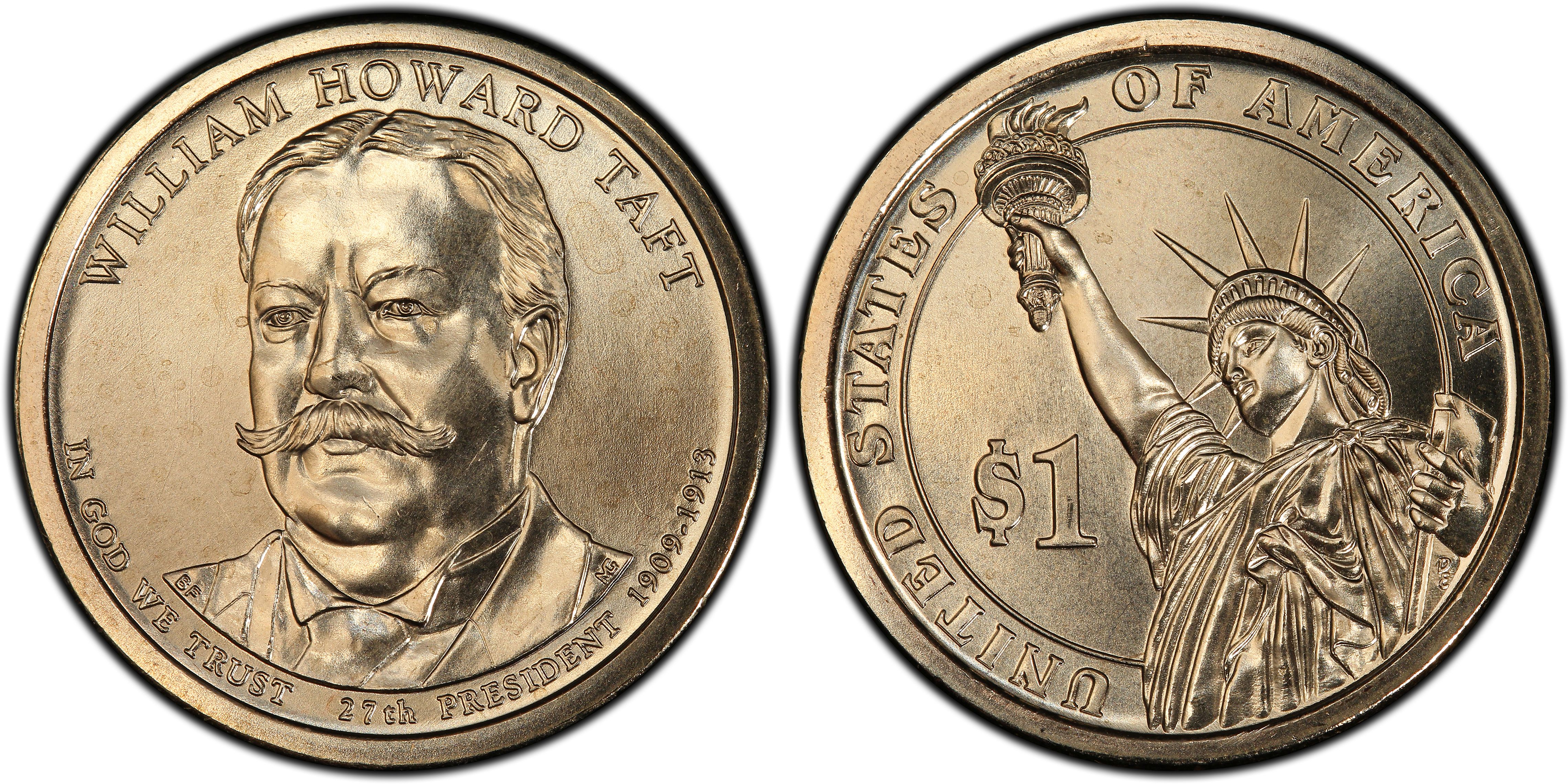 Details about   2013 P William Howard Taft Presidential Dollar ~ Pos A ~ US Coin from Mint Set 