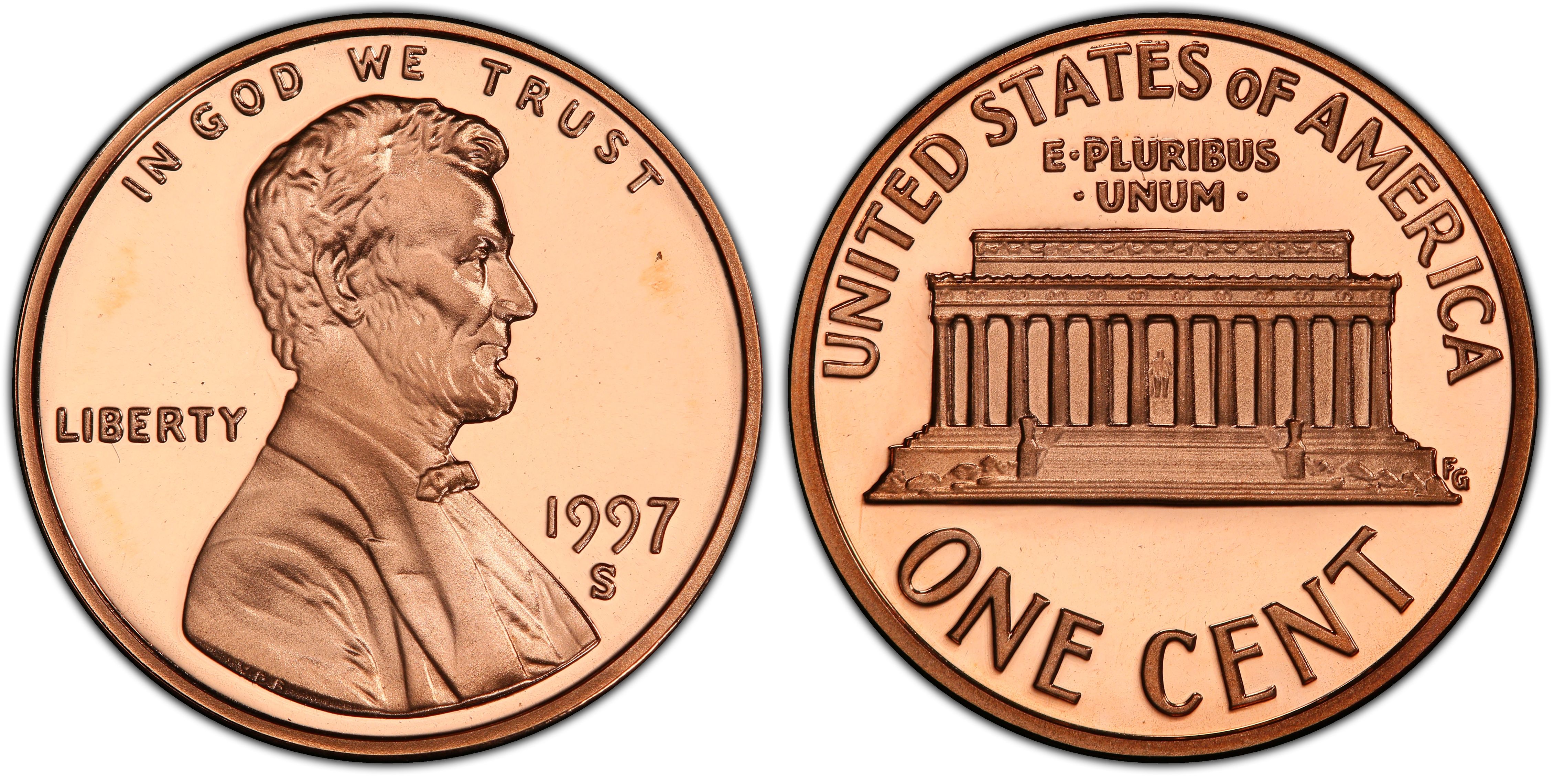 1997 S PCGS PF69 DCAM Lincoln Cent Proof 