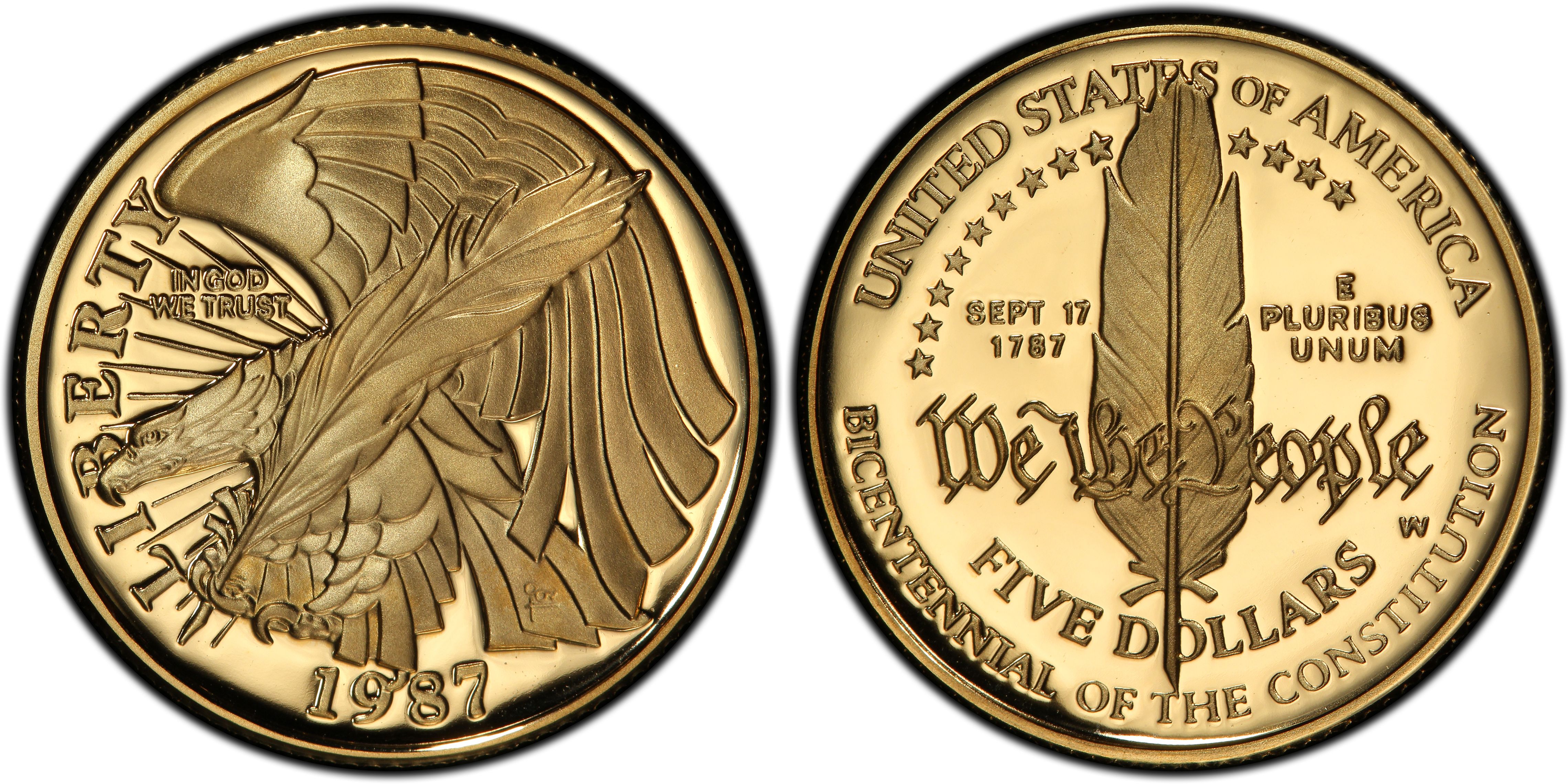 Details about   1987-W Uncirculated $5 Constitution Gold Coin with Original Mint Capsule 