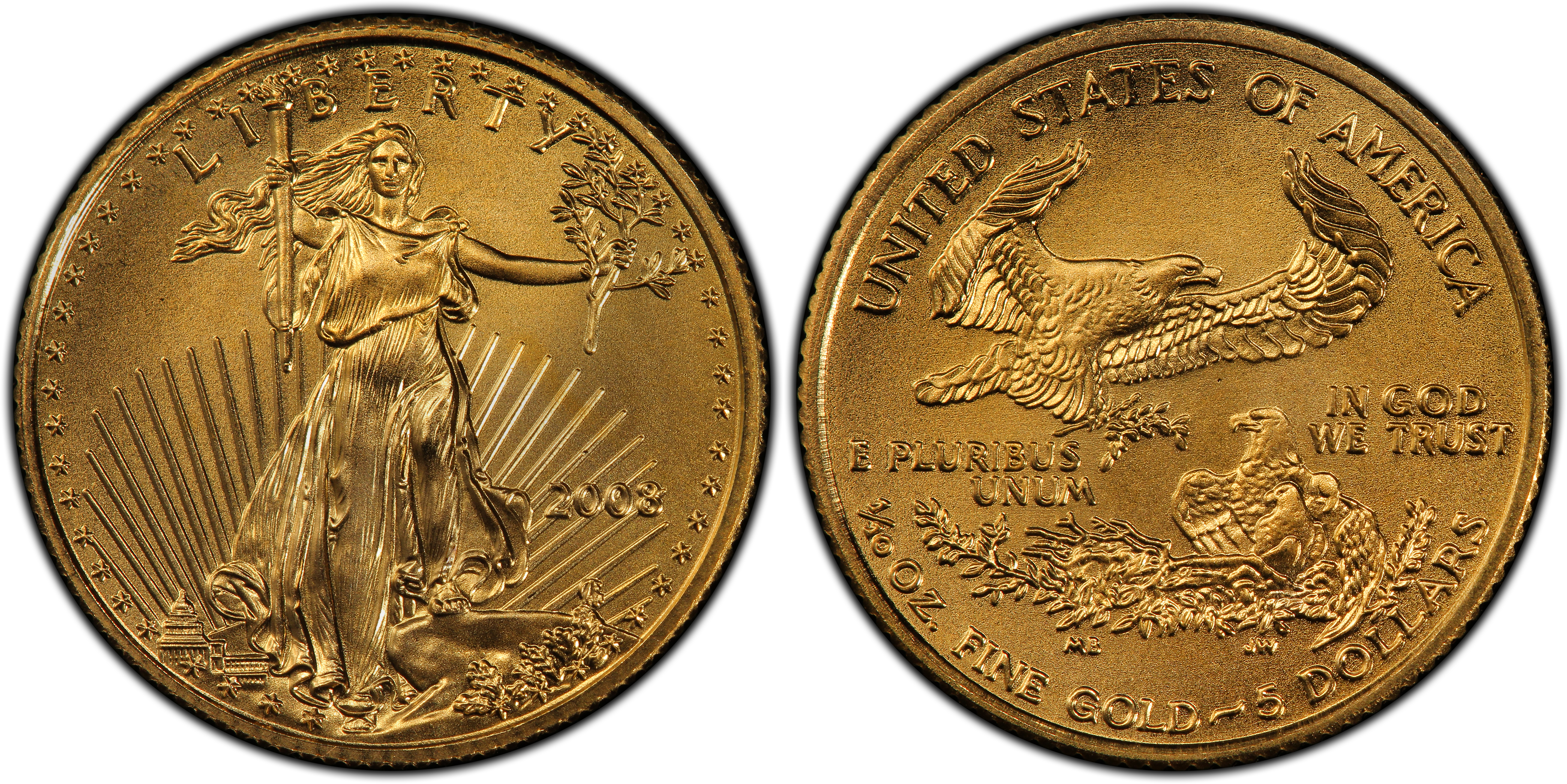 2008 5 Gold Eagle Regular Strike Gold Eagles Pcgs Coinfacts