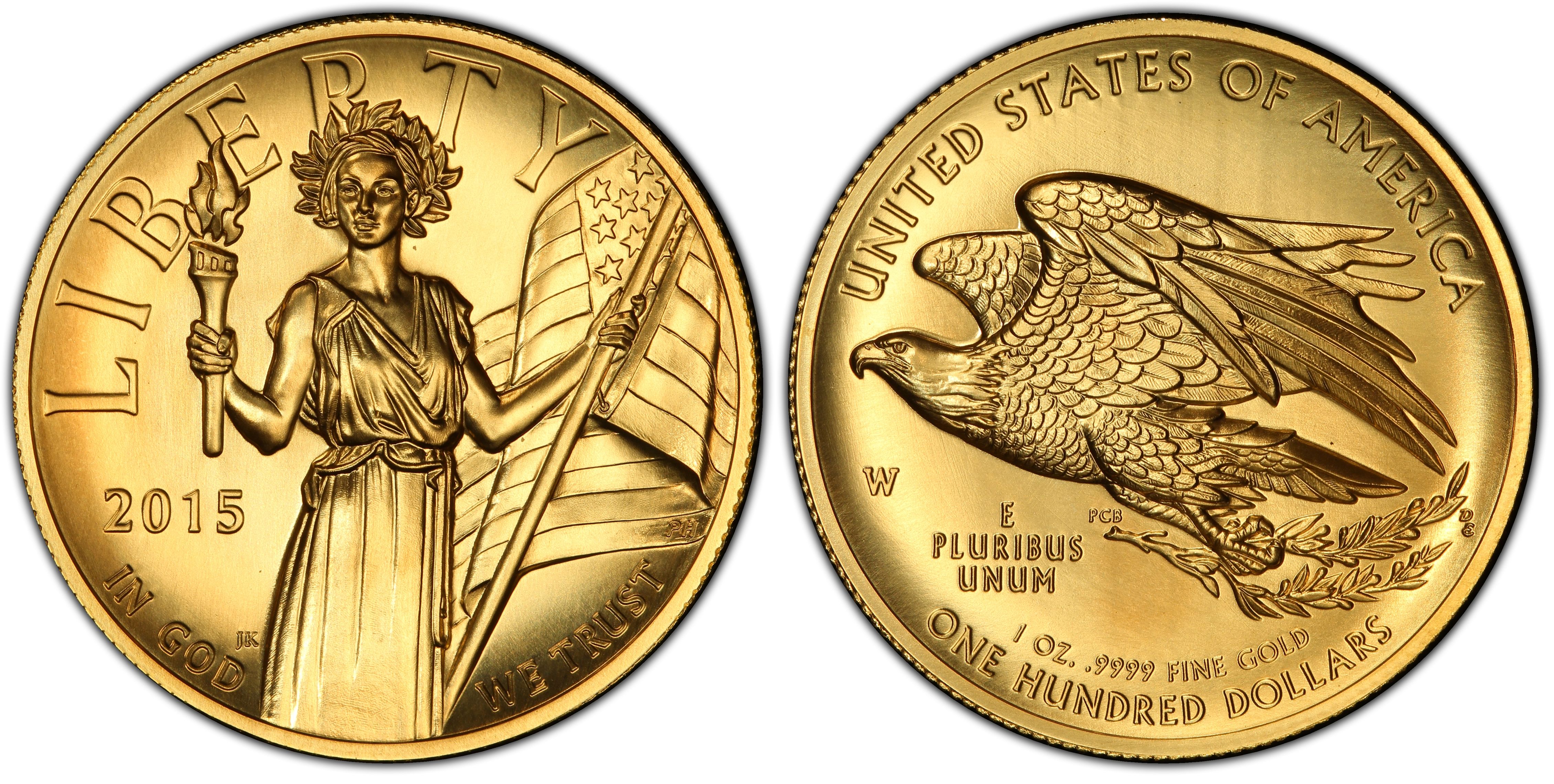 2015-W $100 Gold American Liberty High Relief OGP BOX COA NO COINS 
