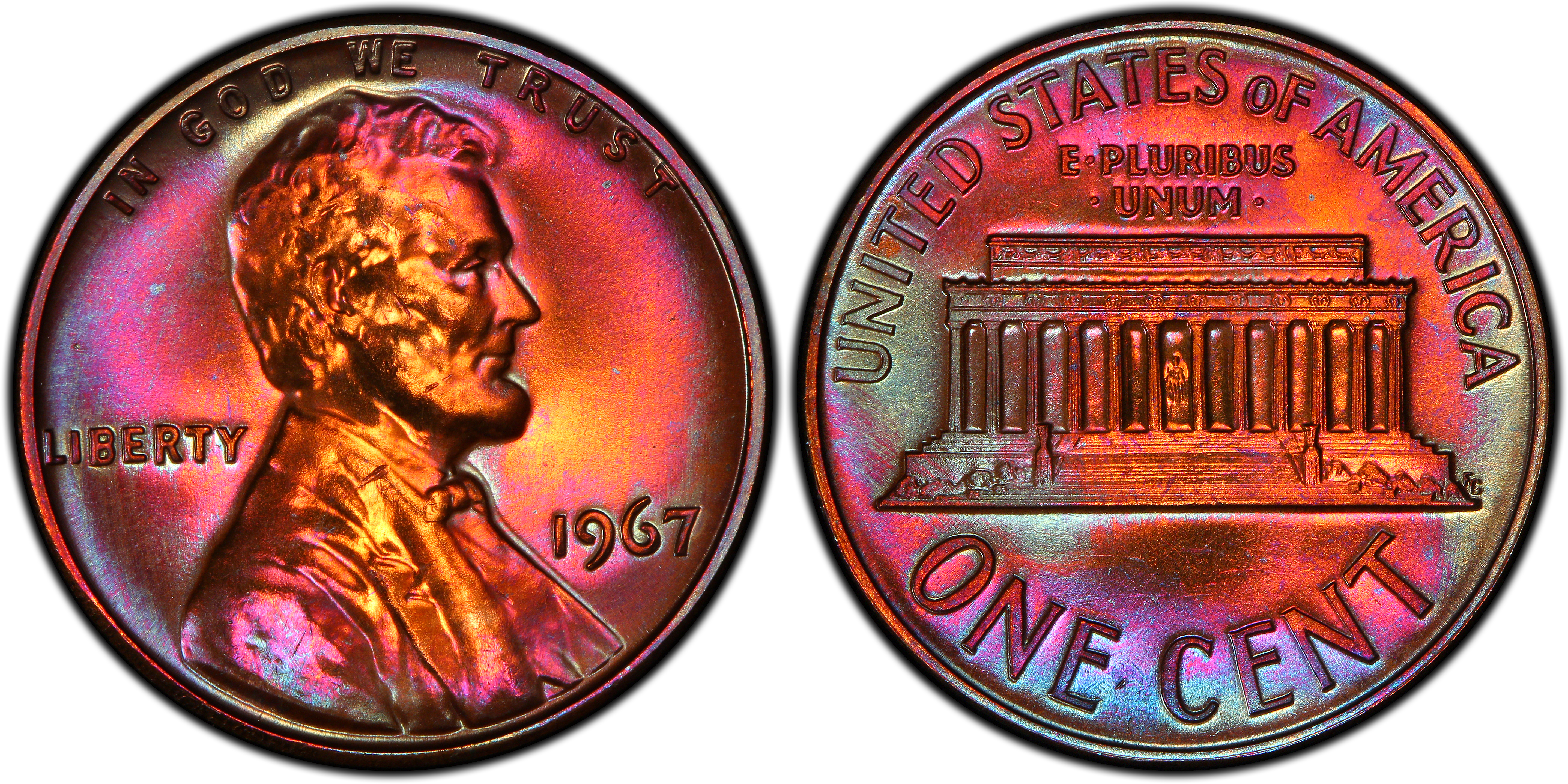 Images Of Lincoln Cent (Modern) 1967 1C SMS, RB - PCGS CoinFacts