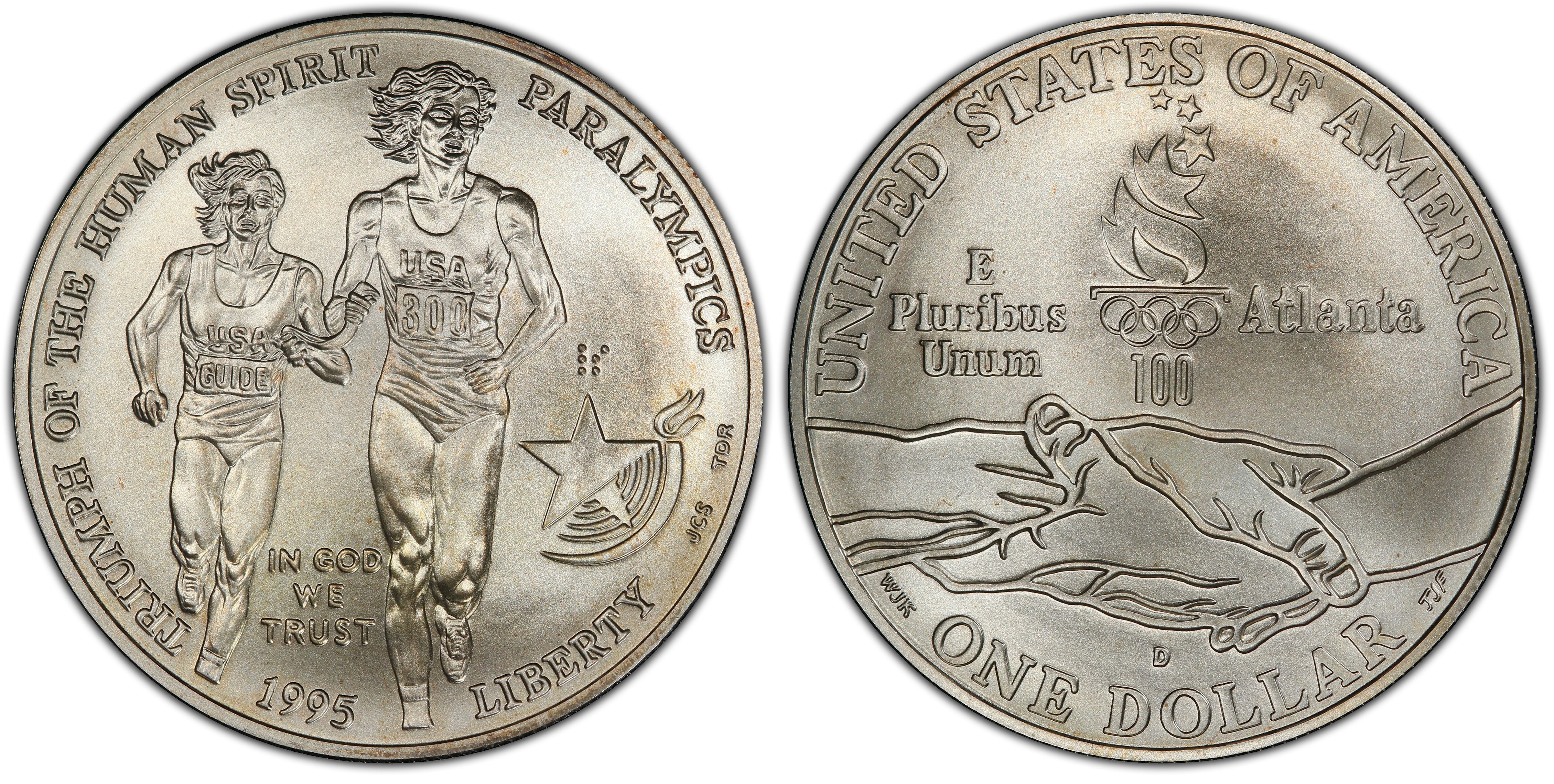 Gymnast Commemorative Silver Dollar BU 1995-D Atlanta Olympic Games