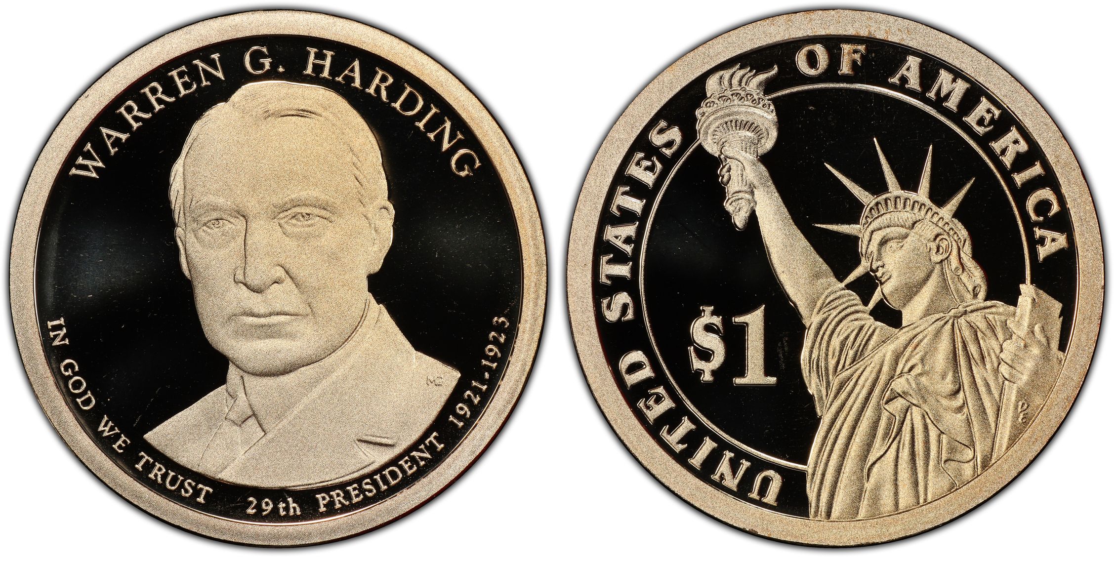 2014-S $1 Warren G. Harding, DCAM (Proof) Presidential Dollars - PCGS ...