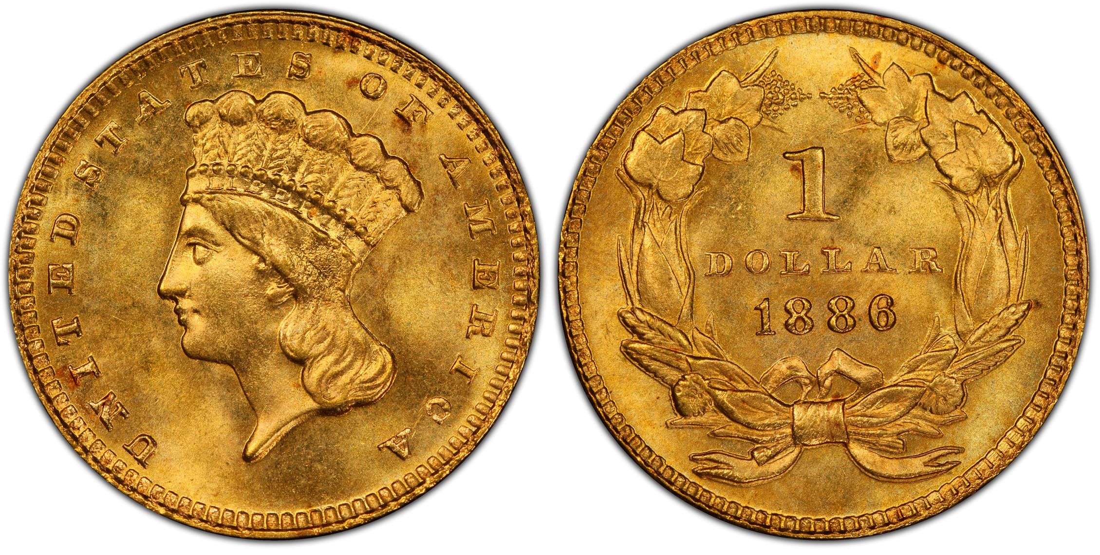 1886 G 1 Regular Strike Gold Dollar PCGS CoinFacts