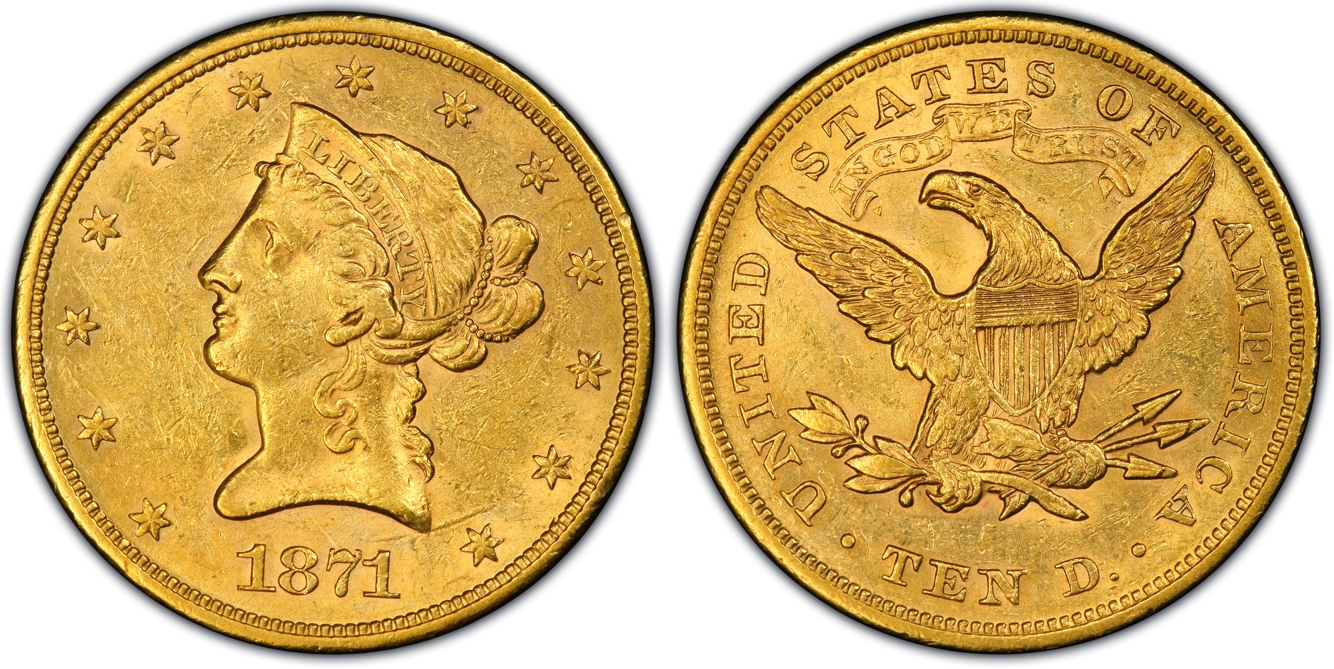 1871-S $10 (Regular Strike) Liberty Head $10 - PCGS CoinFacts