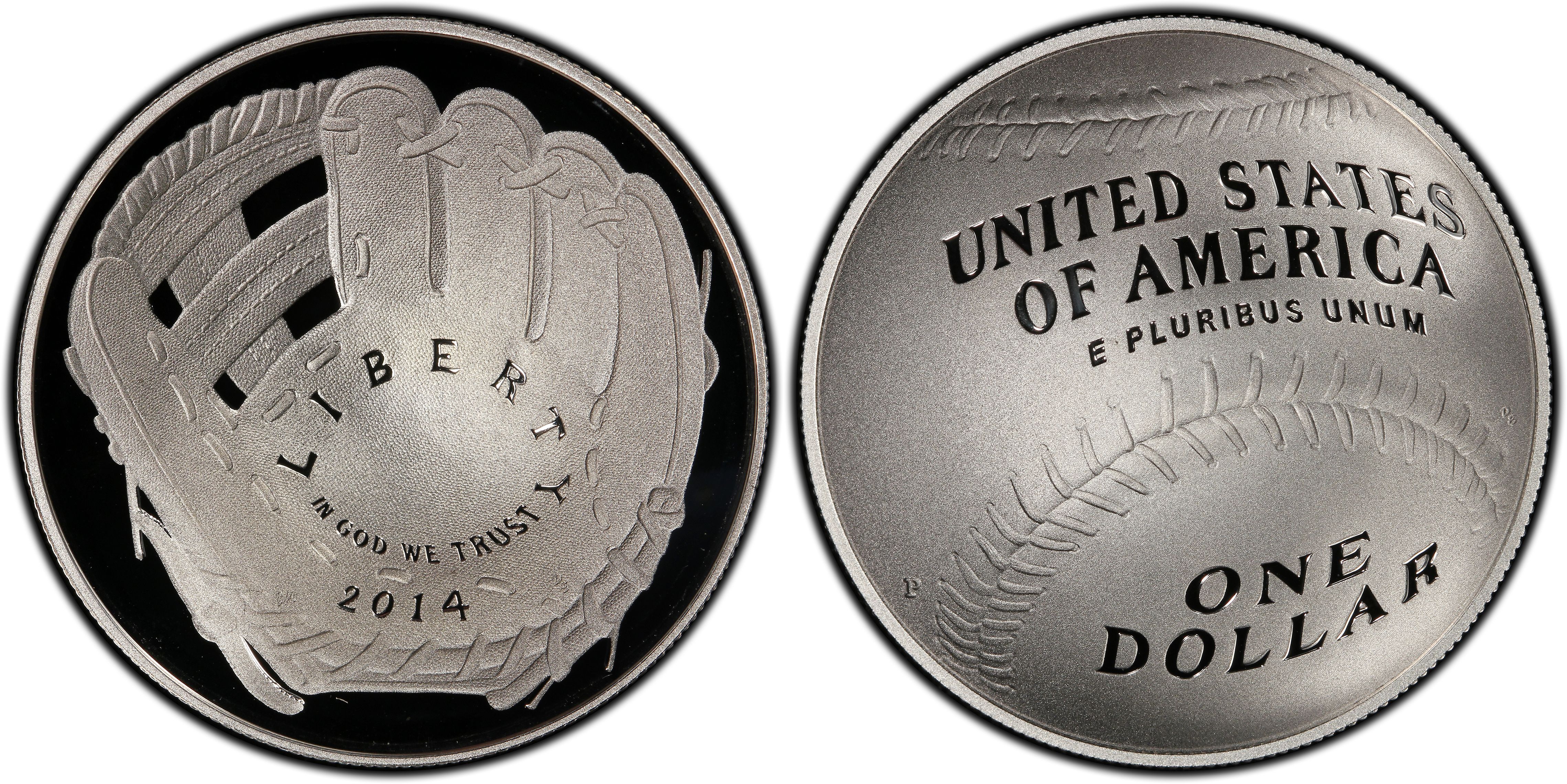 2014 P Baseball Hall of Fame ER 1 oz Silver Coin PF 69 Ultra Cameo 