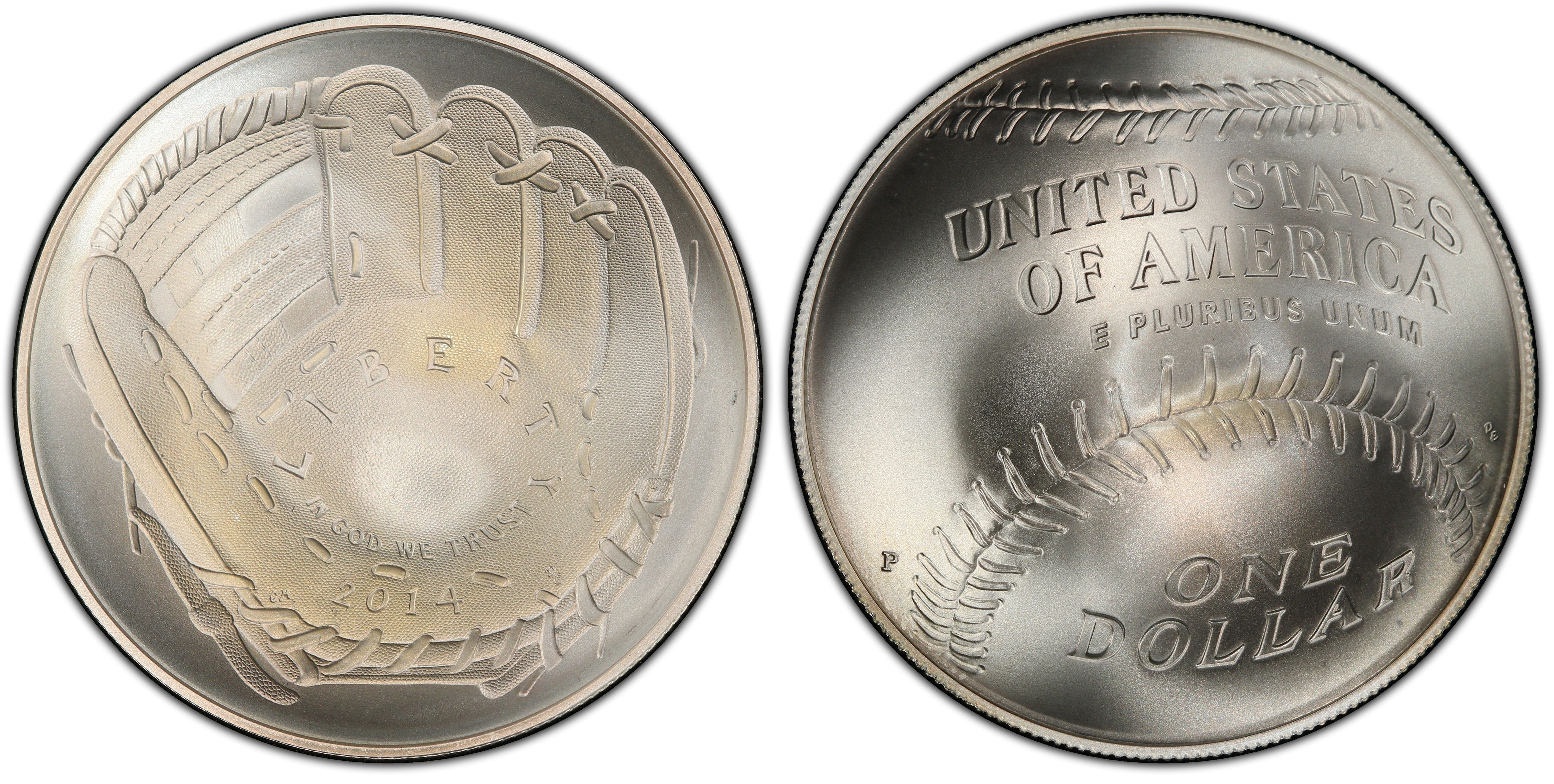 ammunition Unsuitable Rank 2014-P $1 Baseball Hall of Fame First Strike (Regular Strike) Modern Silver  and Clad Commemoratives - PCGS CoinFacts