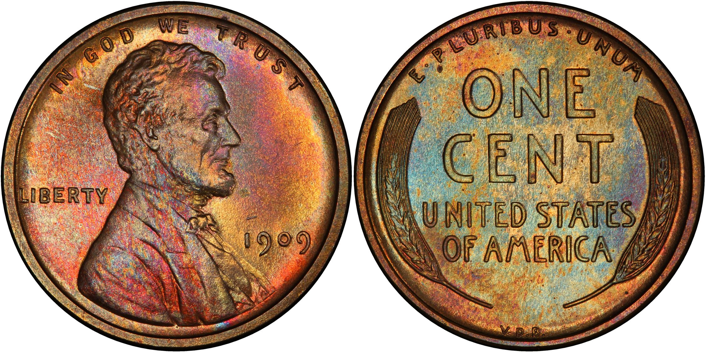 1909 VDB 1C BN Proof Lincoln Cent Wheat Reverse PCGS CoinFacts