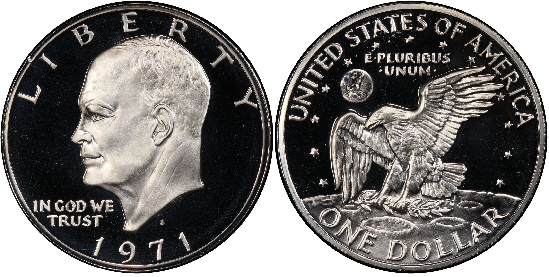 1971-S $1 Silver DDO FS-106, DCAM (Proof) Ike Dollar - PCGS CoinFacts