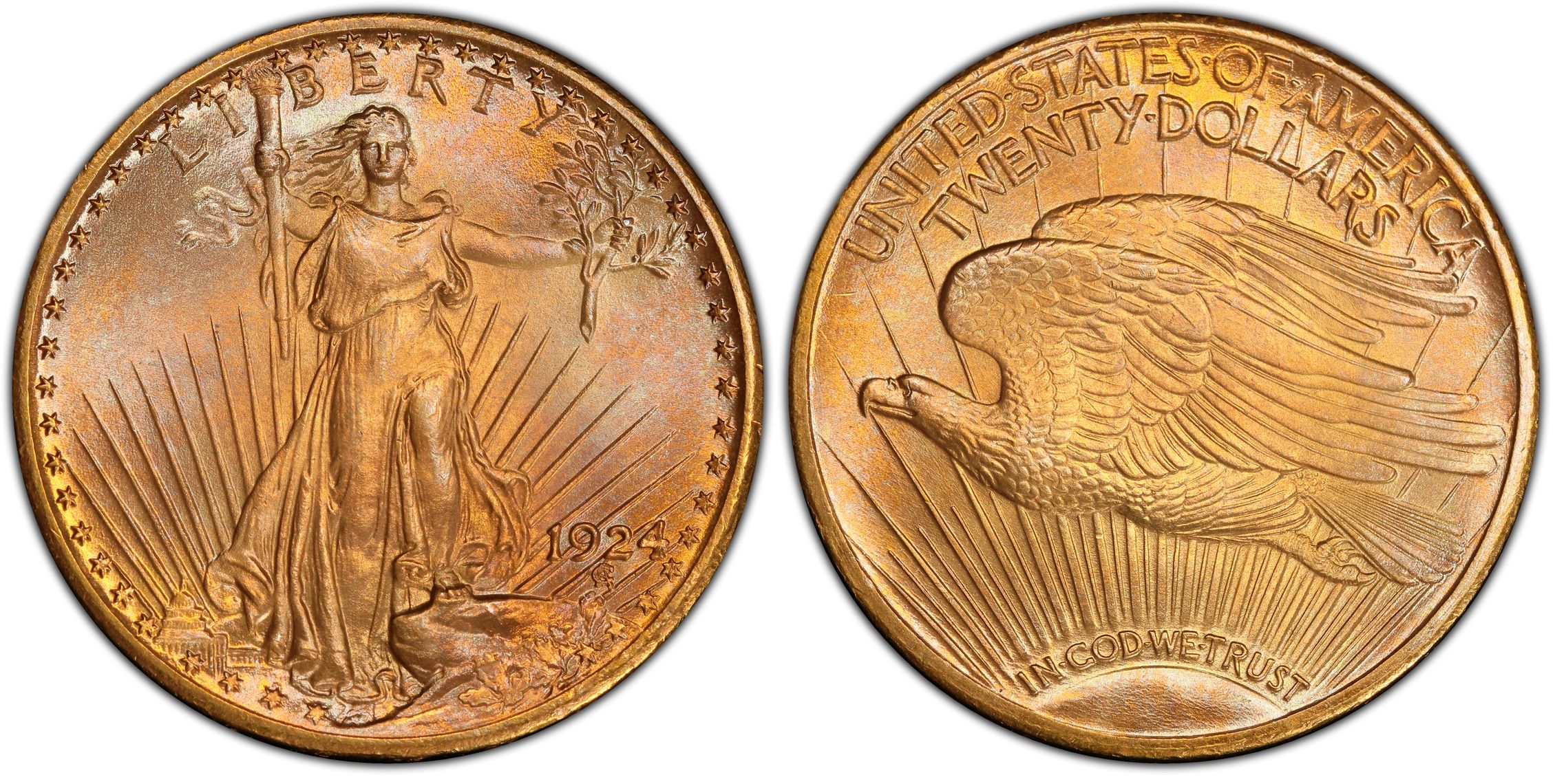 1924 20 Regular Strike St. Gaudens 20 PCGS CoinFacts