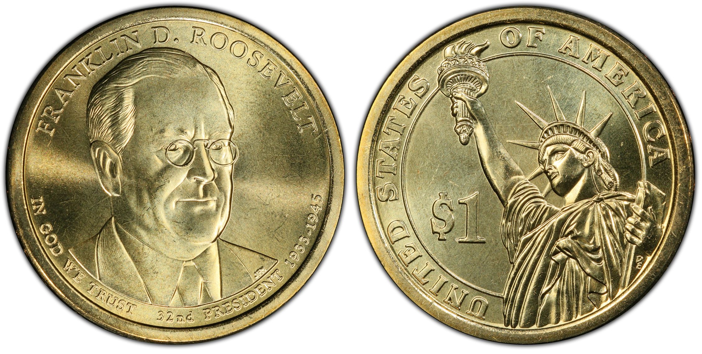 2014 P 1 Franklin D Roosevelt Position A Regular Strike Presidential Dollars Pcgs Coinfacts