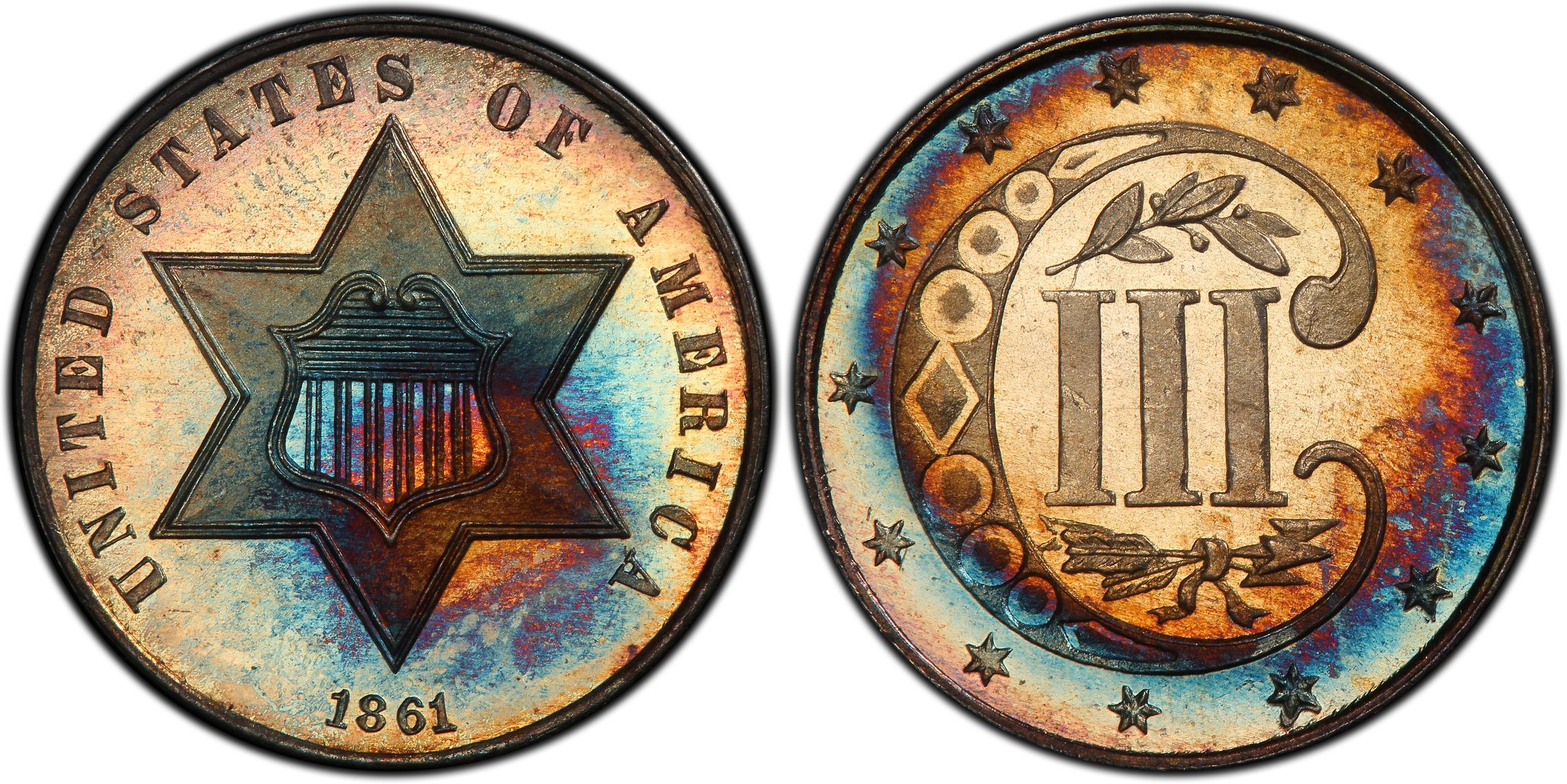 1861 3CS (Proof) Three Cent Silver - PCGS CoinFacts