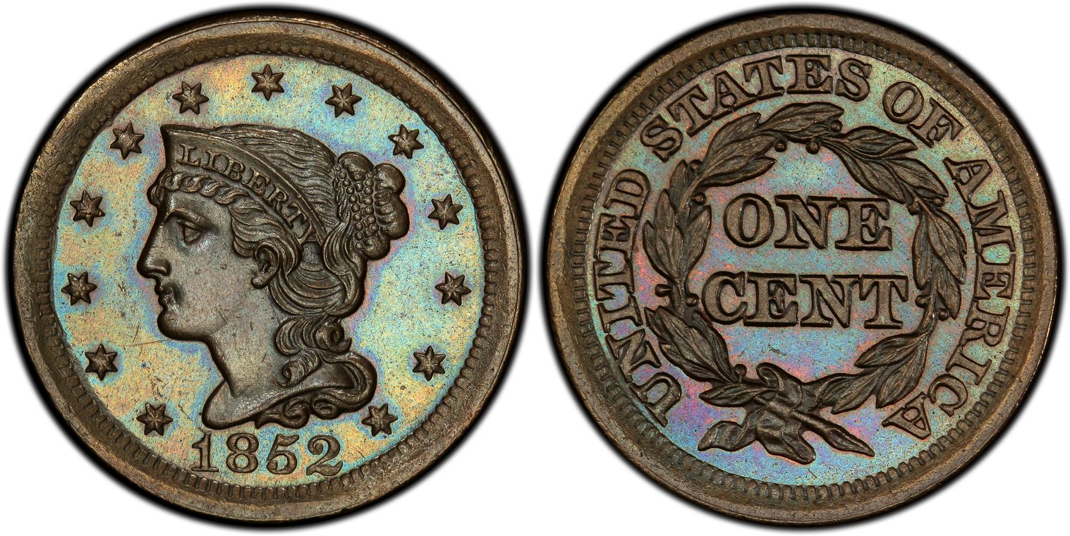 1851 1C, BN (Regular Strike) Braided Hair Cent - PCGS CoinFacts