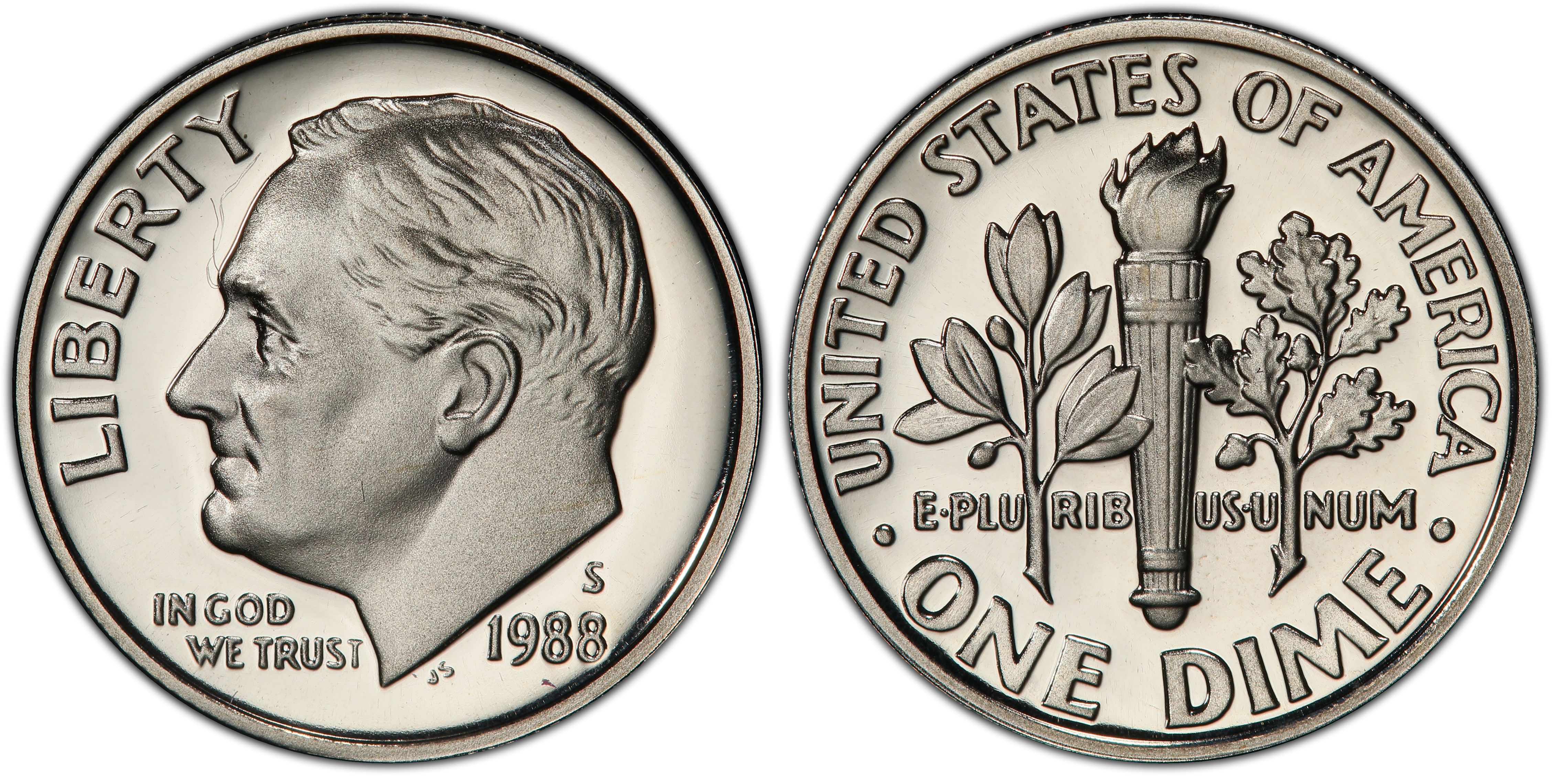 1995 S Roosevelt Dime 10c Gem Deep Cameo Proof CN-Clad Roll 50 US coins