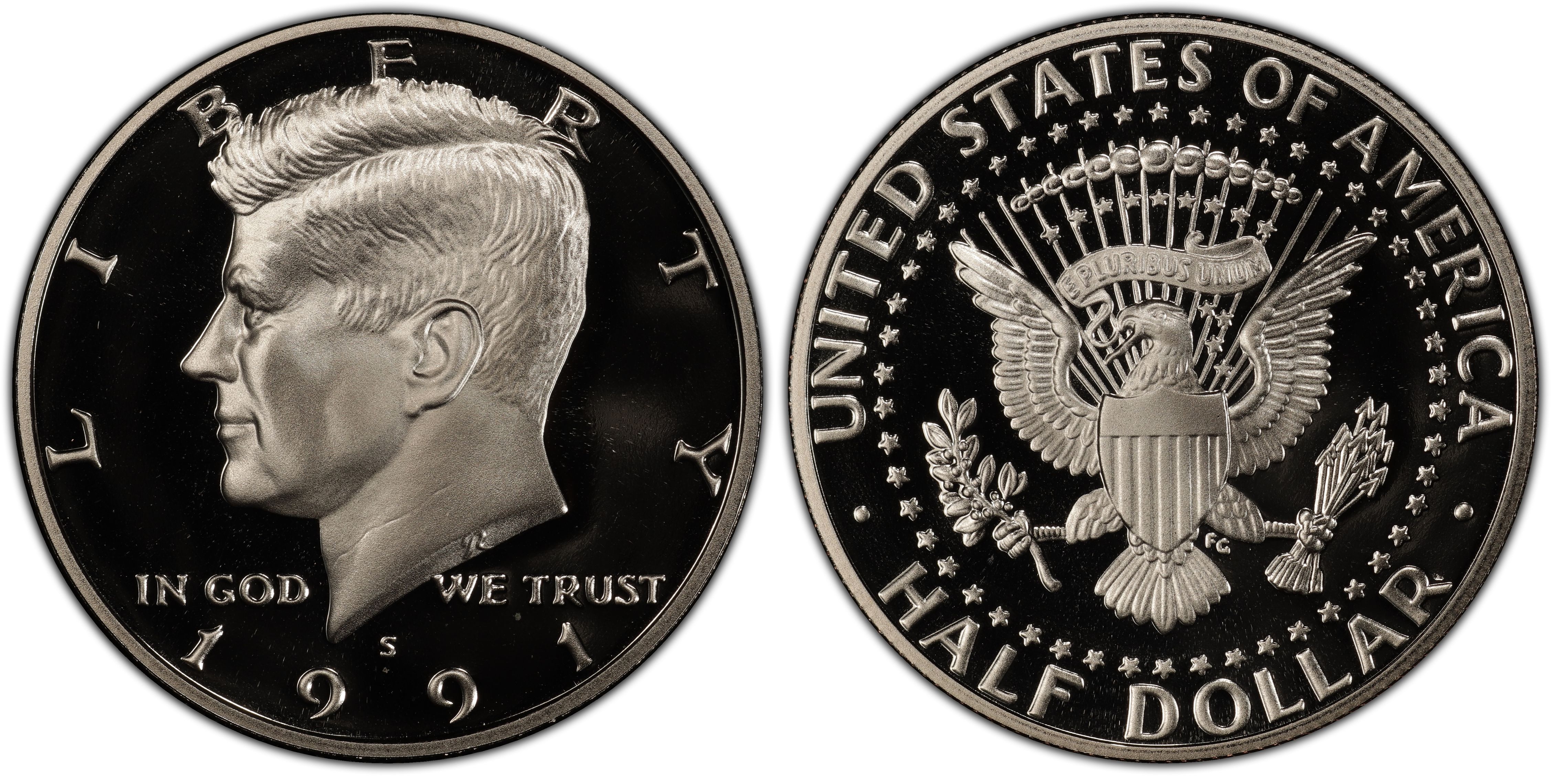 1991-S         CLAD  PROOF       KENNEDY  50c 