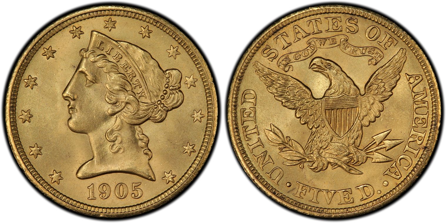 1905 $5 (Regular Strike) Liberty Head $5 - PCGS CoinFacts