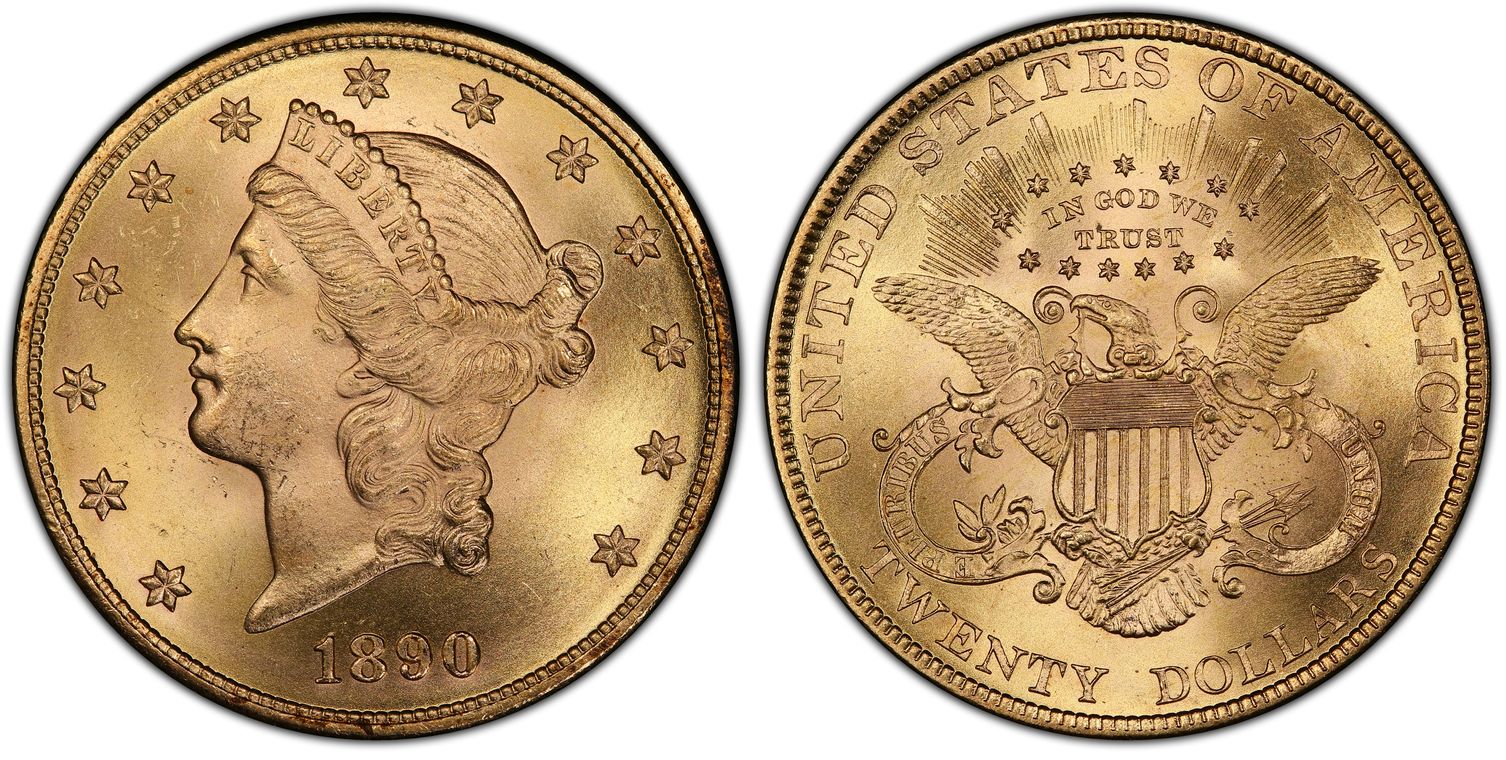 1890 $20 (Regular Strike) Liberty Head $20 - PCGS CoinFacts
