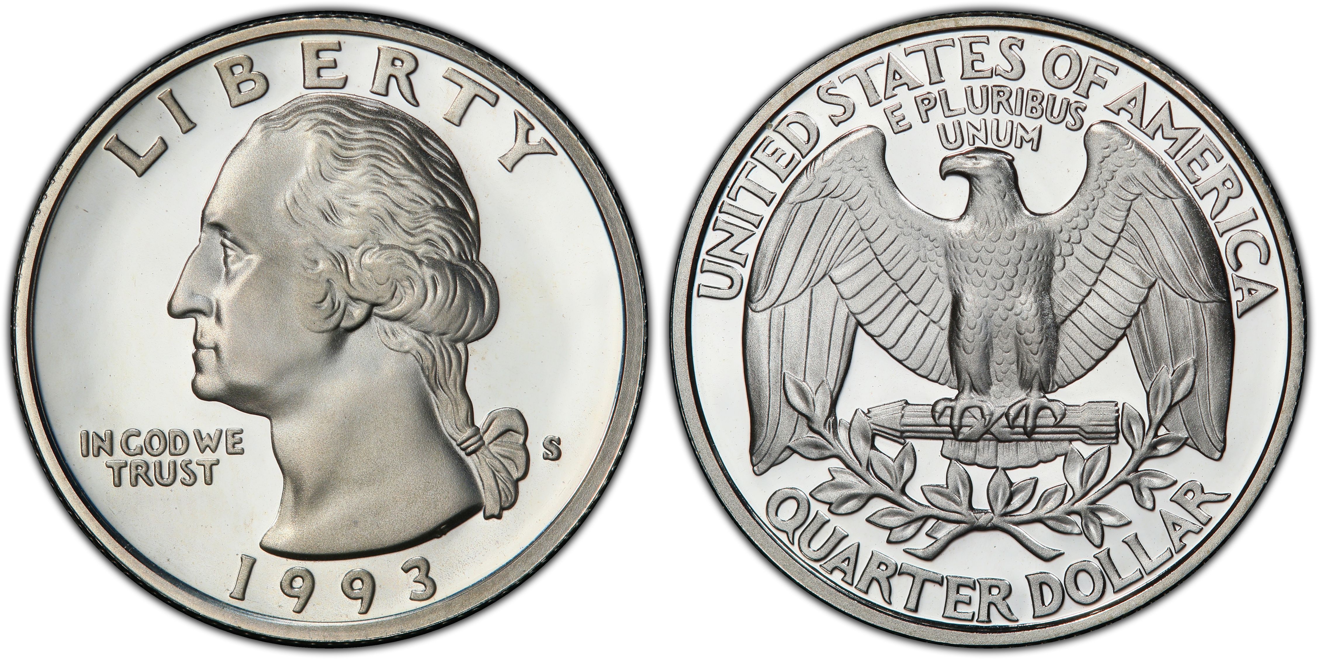 1993 SILVER Proof Washington Quarter 25c Coin US Twenty Five Cents 