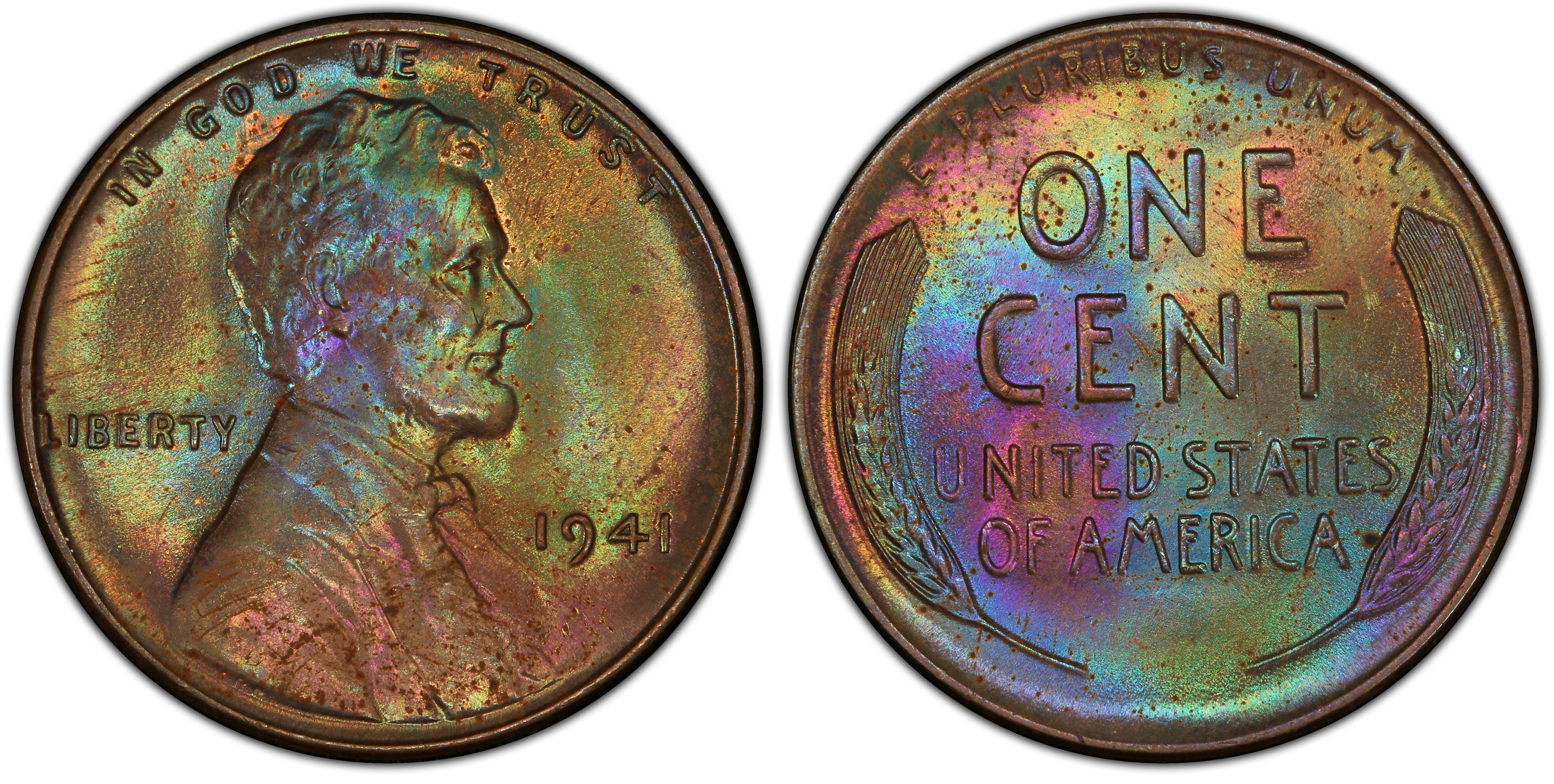 Images of Lincoln Cent (Wheat Reverse) 1941 1C, BN - PCGS CoinFacts