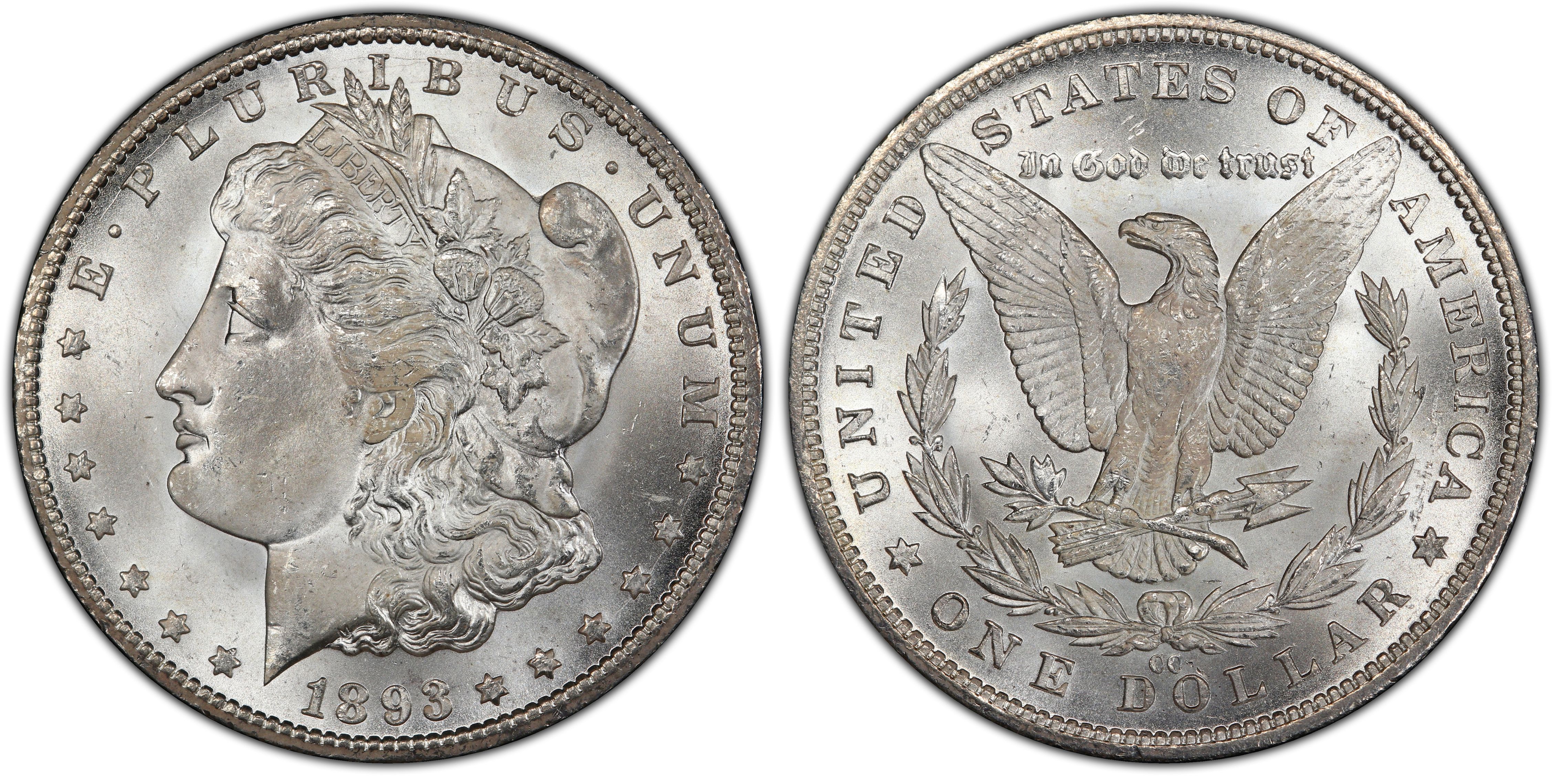 1893-CC $1 (Regular Strike) Morgan Dollar - PCGS CoinFacts