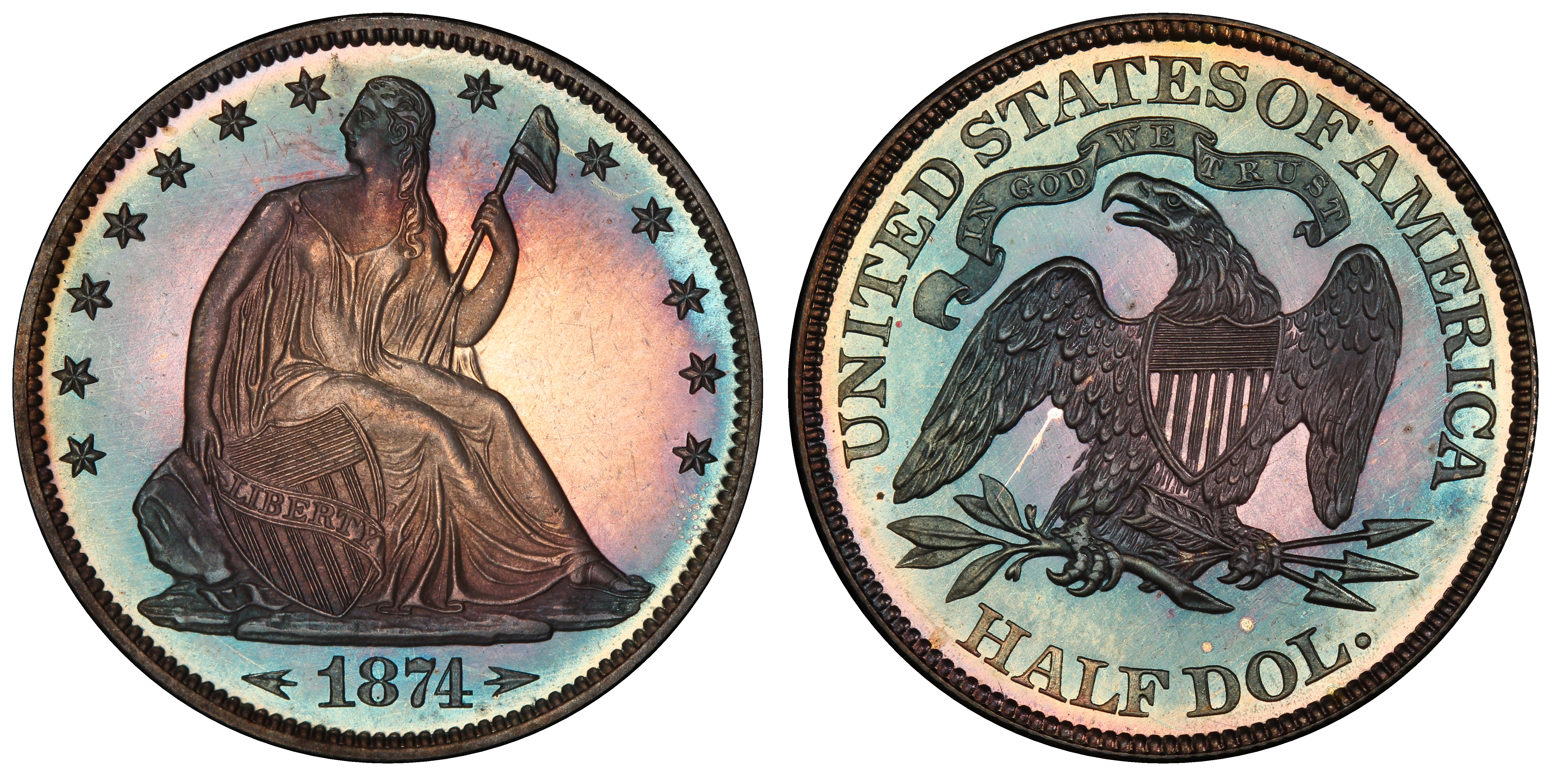 1874 50C Arrows (Proof) Liberty Seated Half Dollar - PCGS CoinFacts