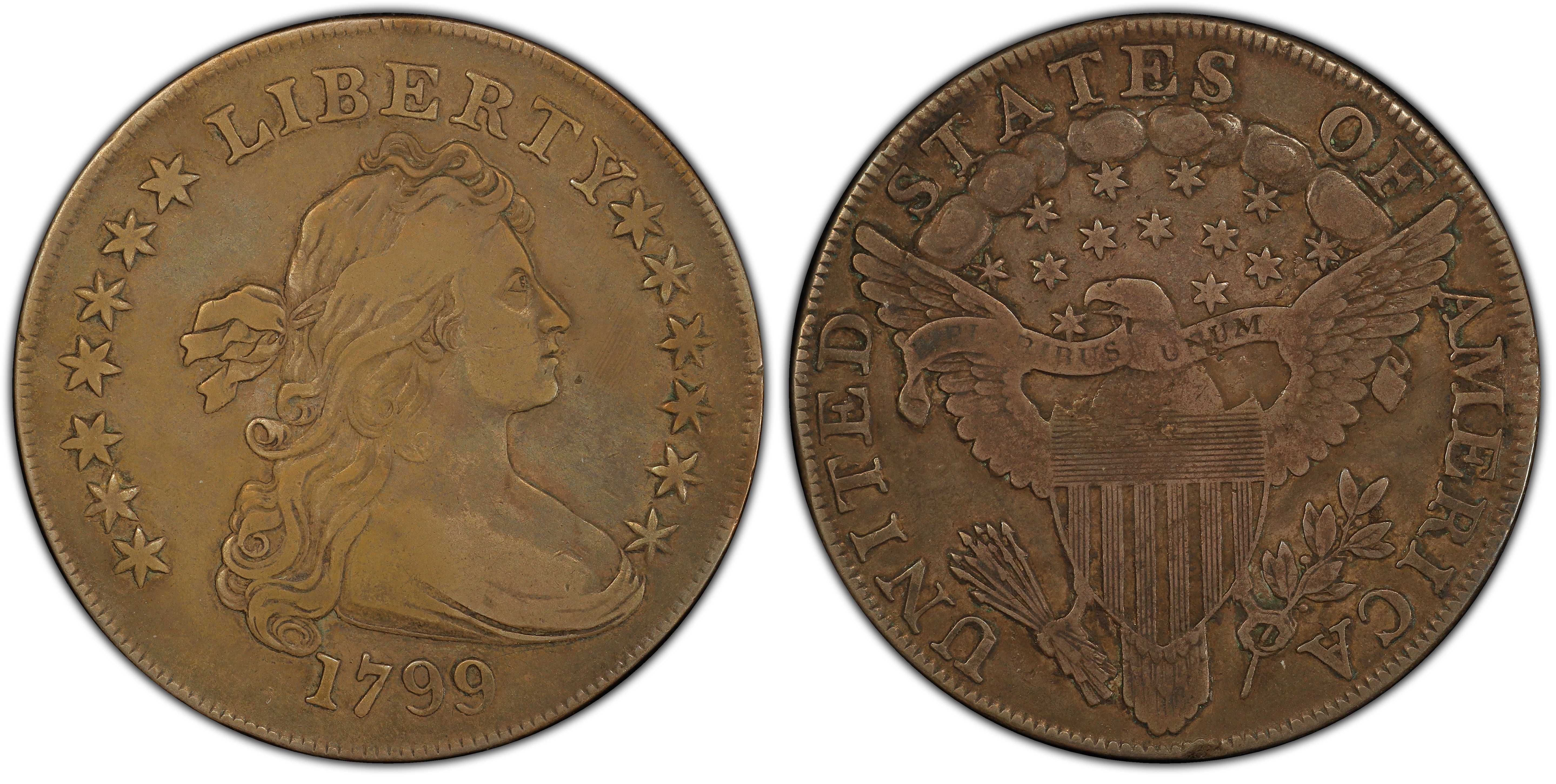 Images Of Draped Bust Dollar 1799 $1 Irregular Date, 13 Stars - PCGS ...