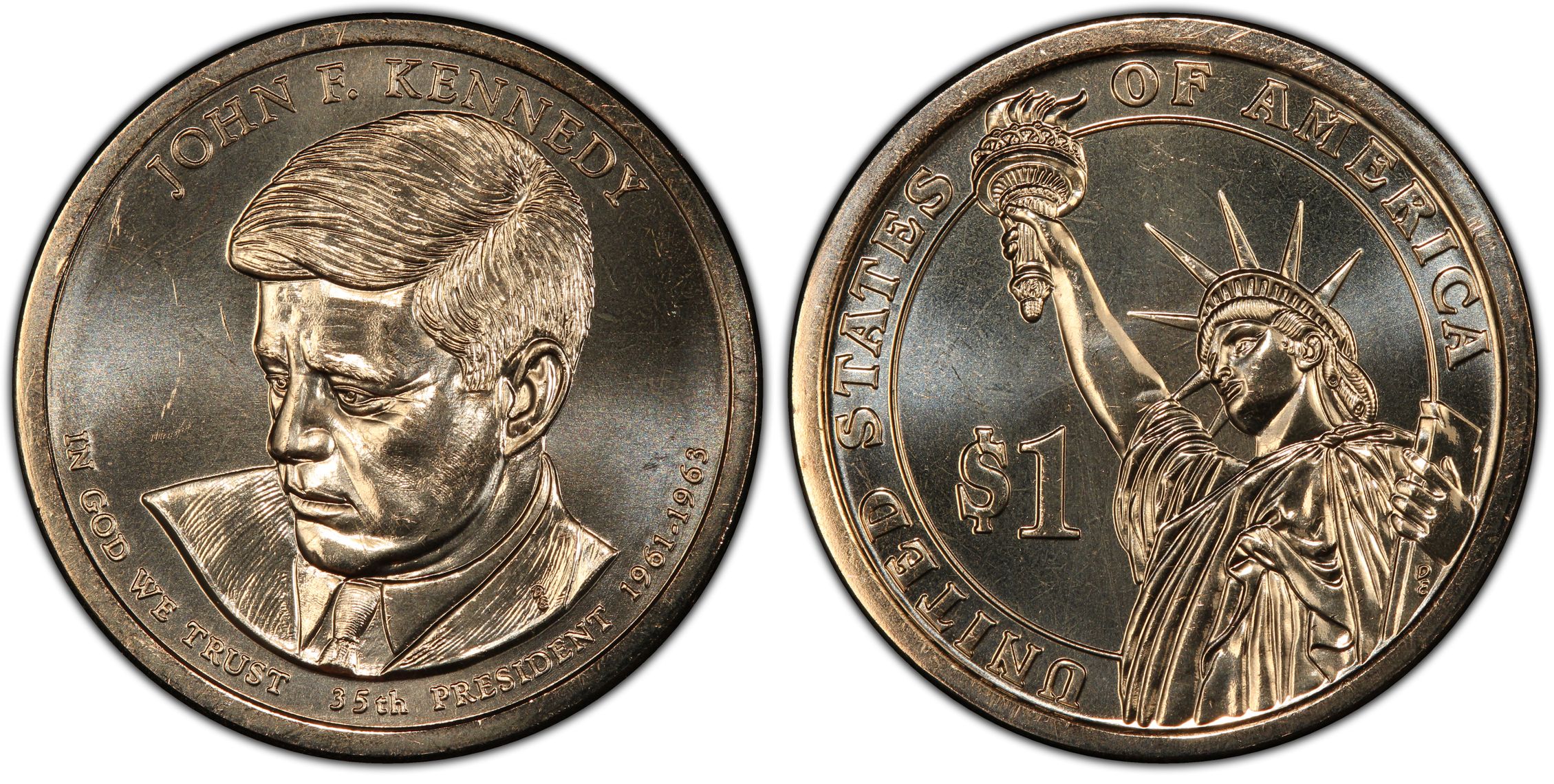 2015 P 1 John F Kennedy Position A Regular Strike Presidential Dollars Pcgs Coinfacts