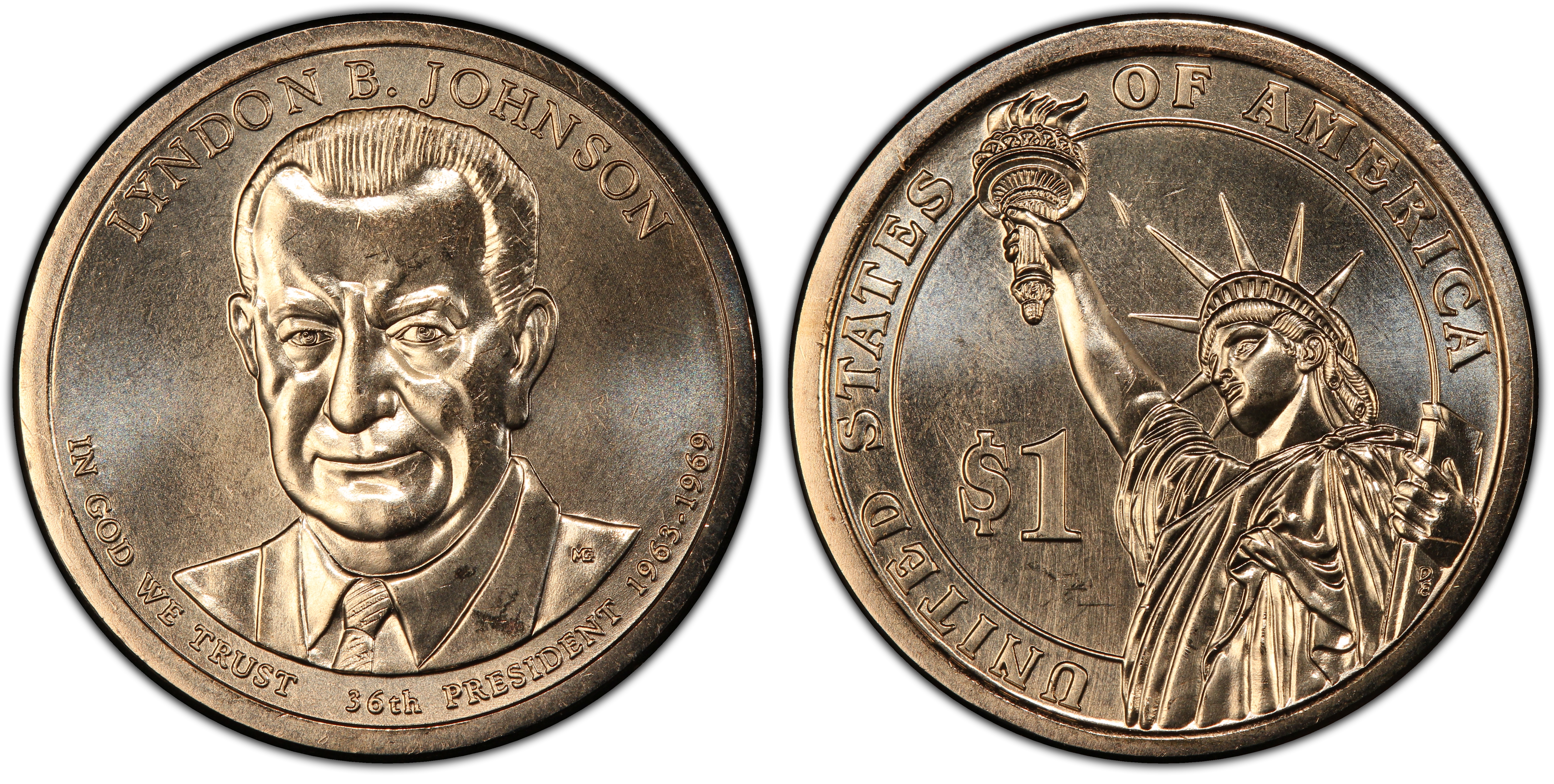 2015-P $1 Lyndon B. Johnson Position B (Regular Strike) Presidential ...