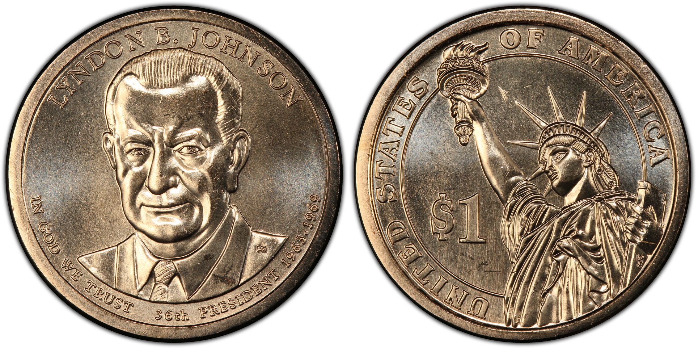 2015-P $1 Lyndon B. Johnson Position B (Regular Strike) Presidential ...