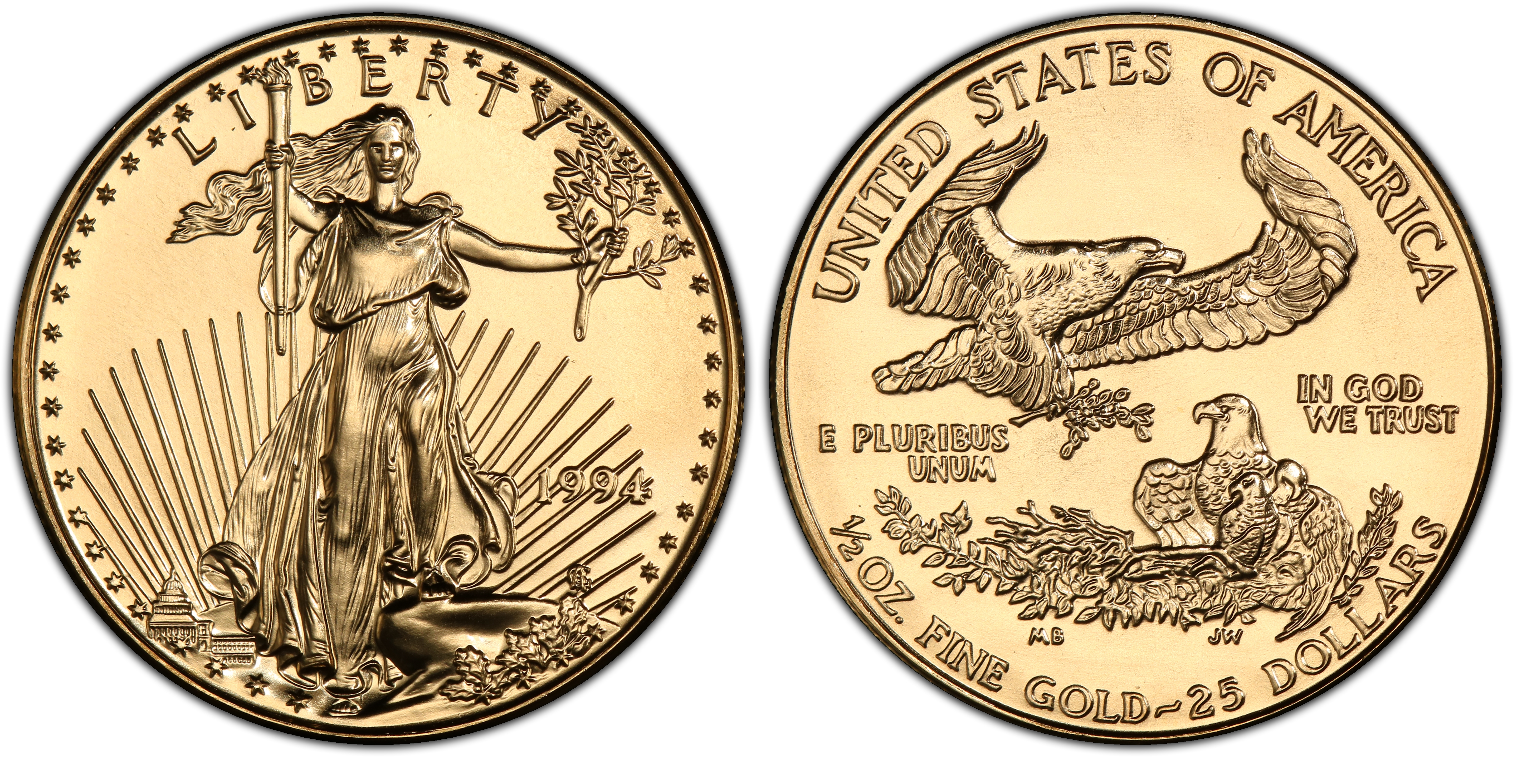 1994 $25 Gold Eagle (Regular Strike) Gold Eagles - PCGS CoinFacts