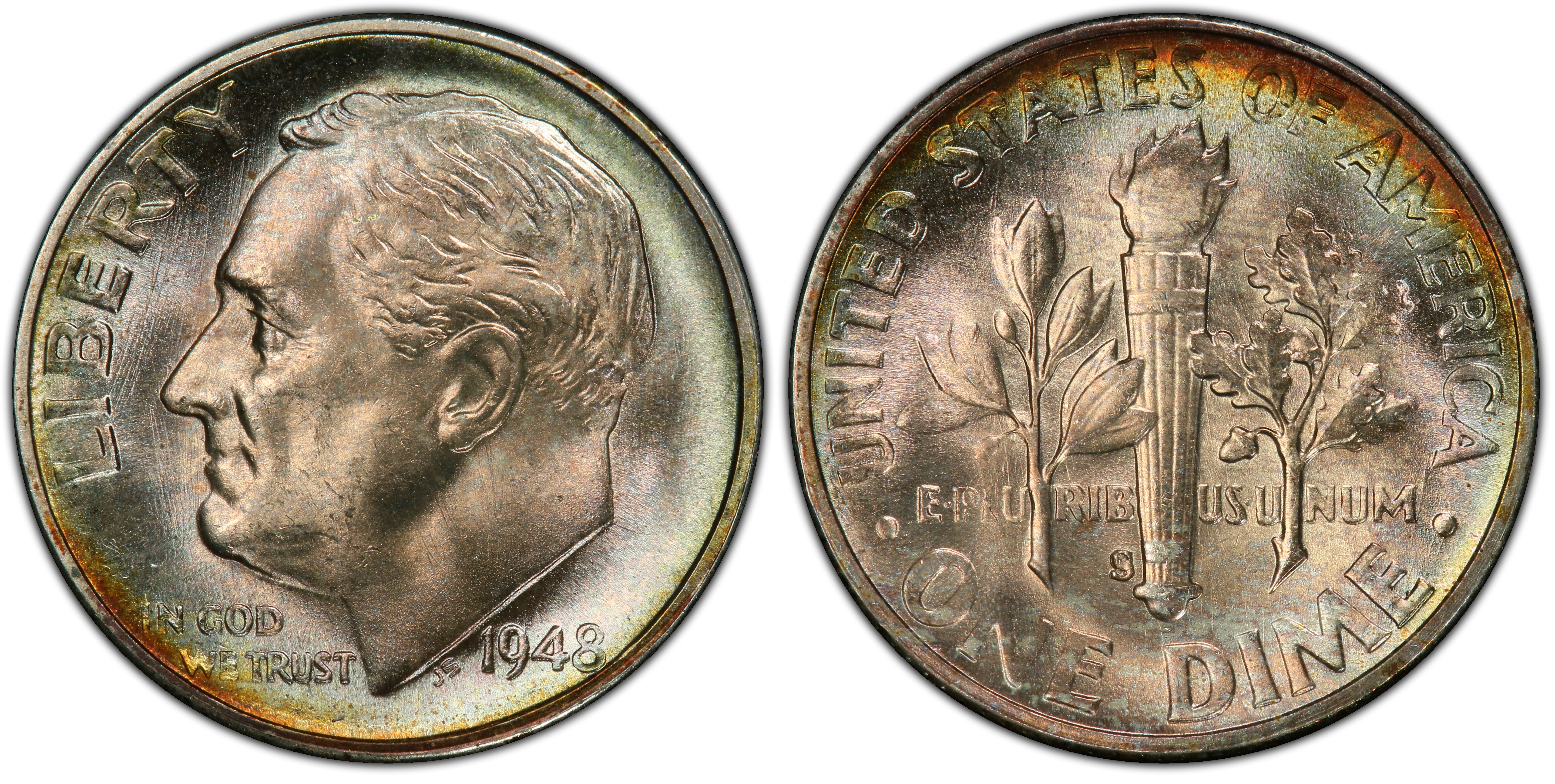 roosevelt dime pcgs #5090 images - pcgs