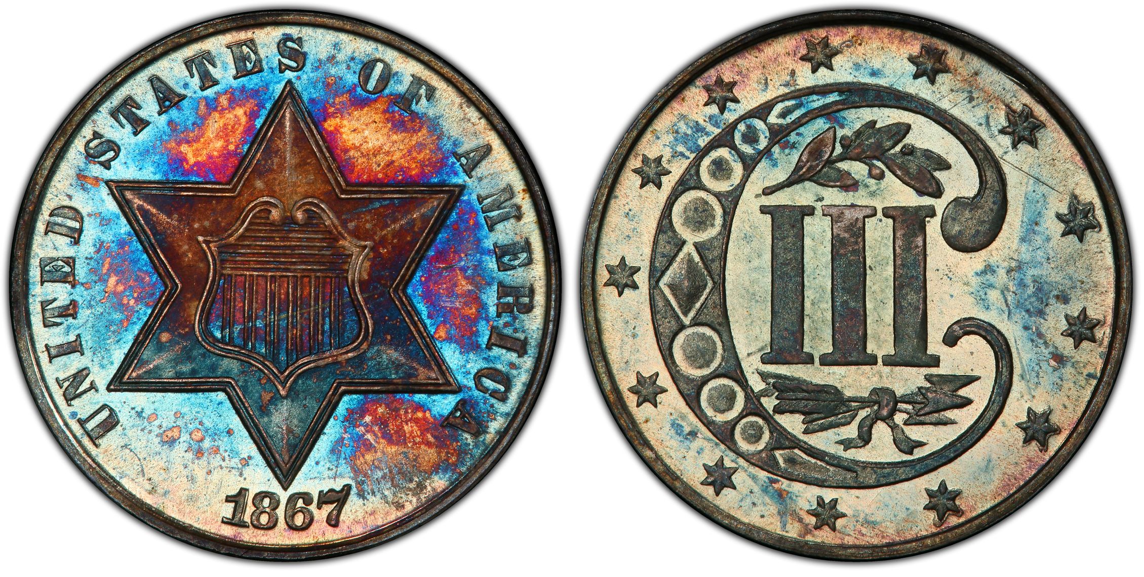 1867 3CS Regular Strike Three Cent Silver PCGS CoinFacts