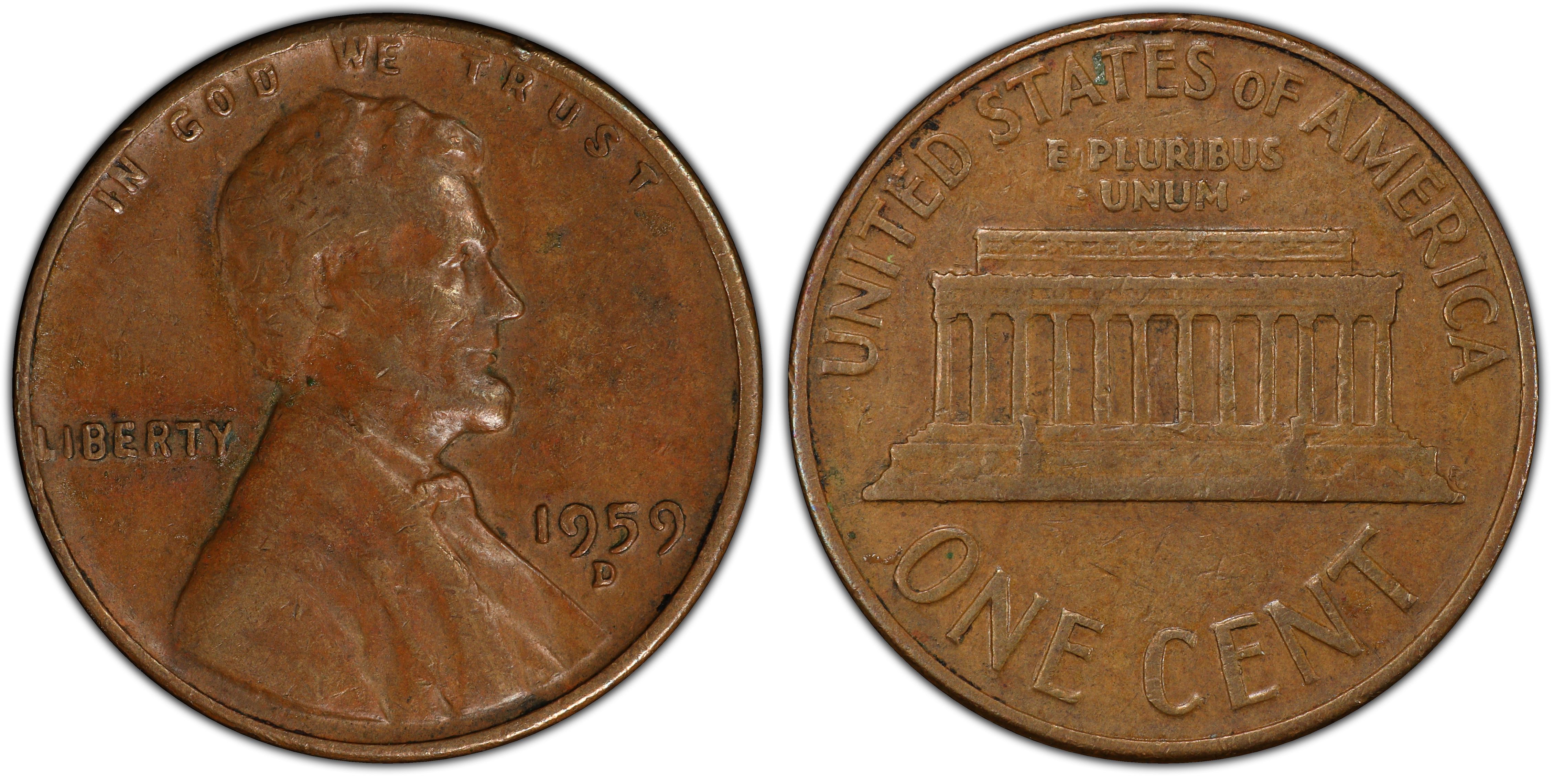 Images of Lincoln Cent (Modern) 1959-D 1C, BN - PCGS CoinFacts