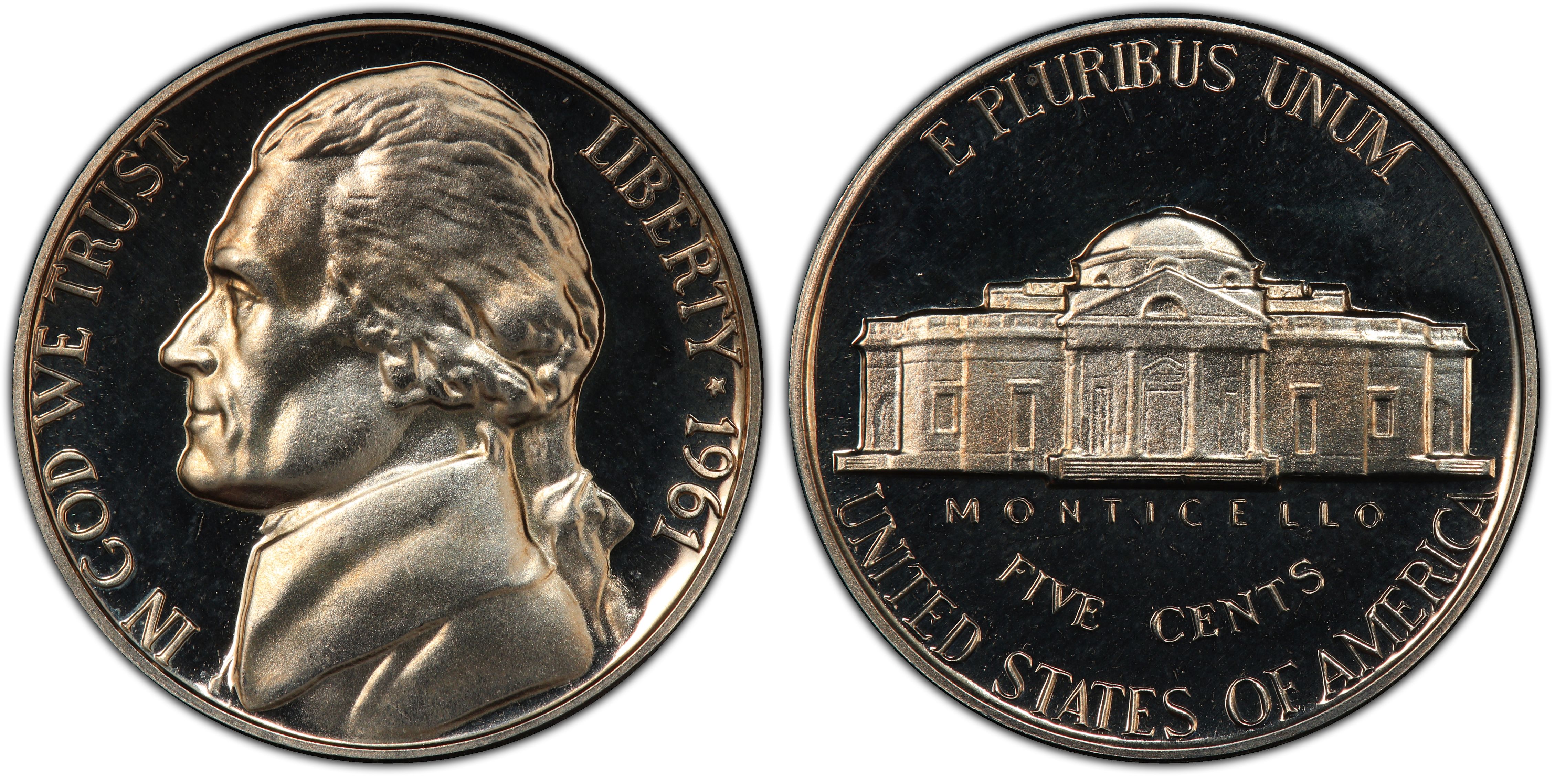 Details about   1961 S Jefferson Nickel Proof 