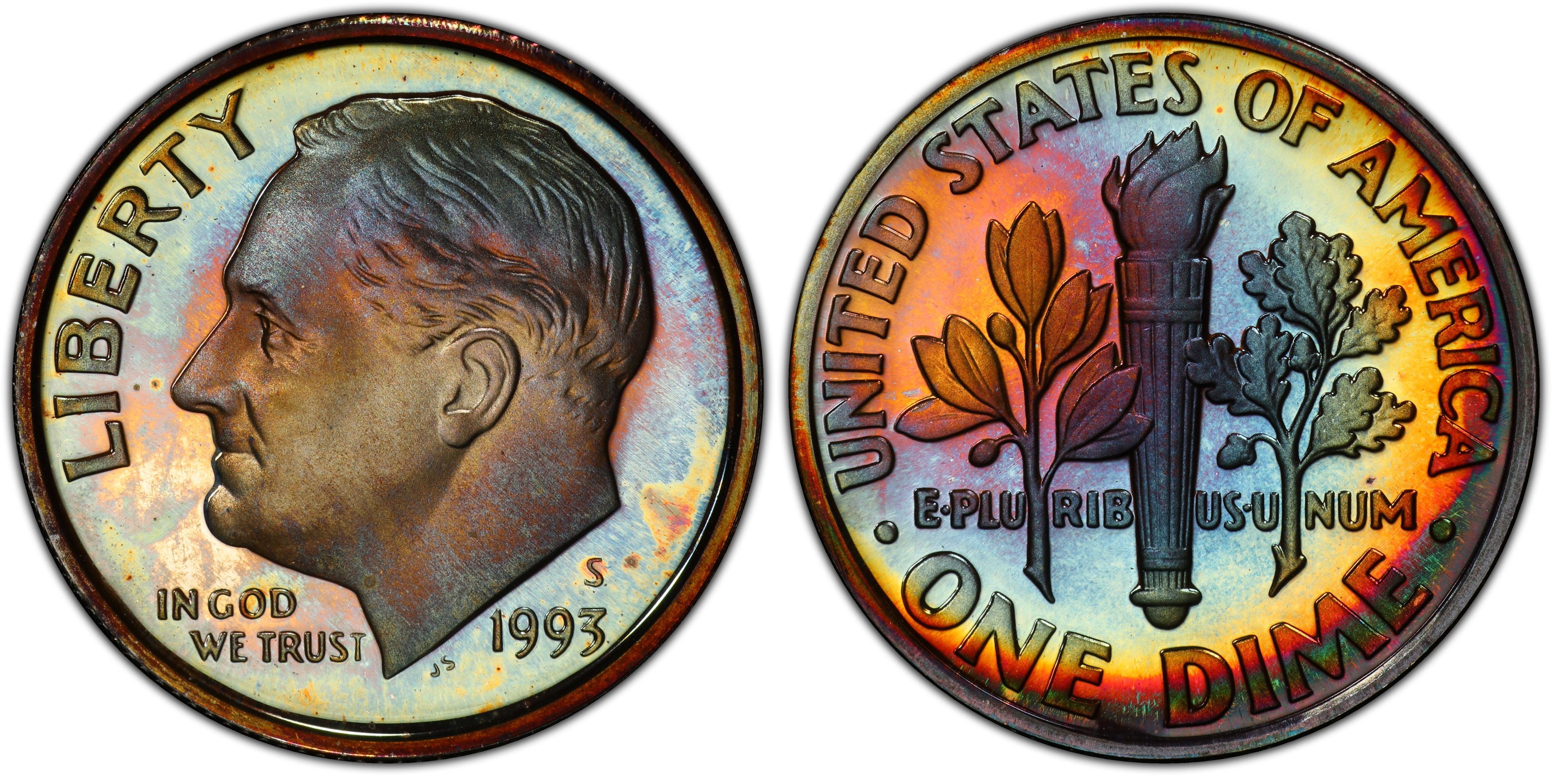 Coin 1993-S Roosevelt Dime 90% Silver Gem Proof Deep Cameo U.S 