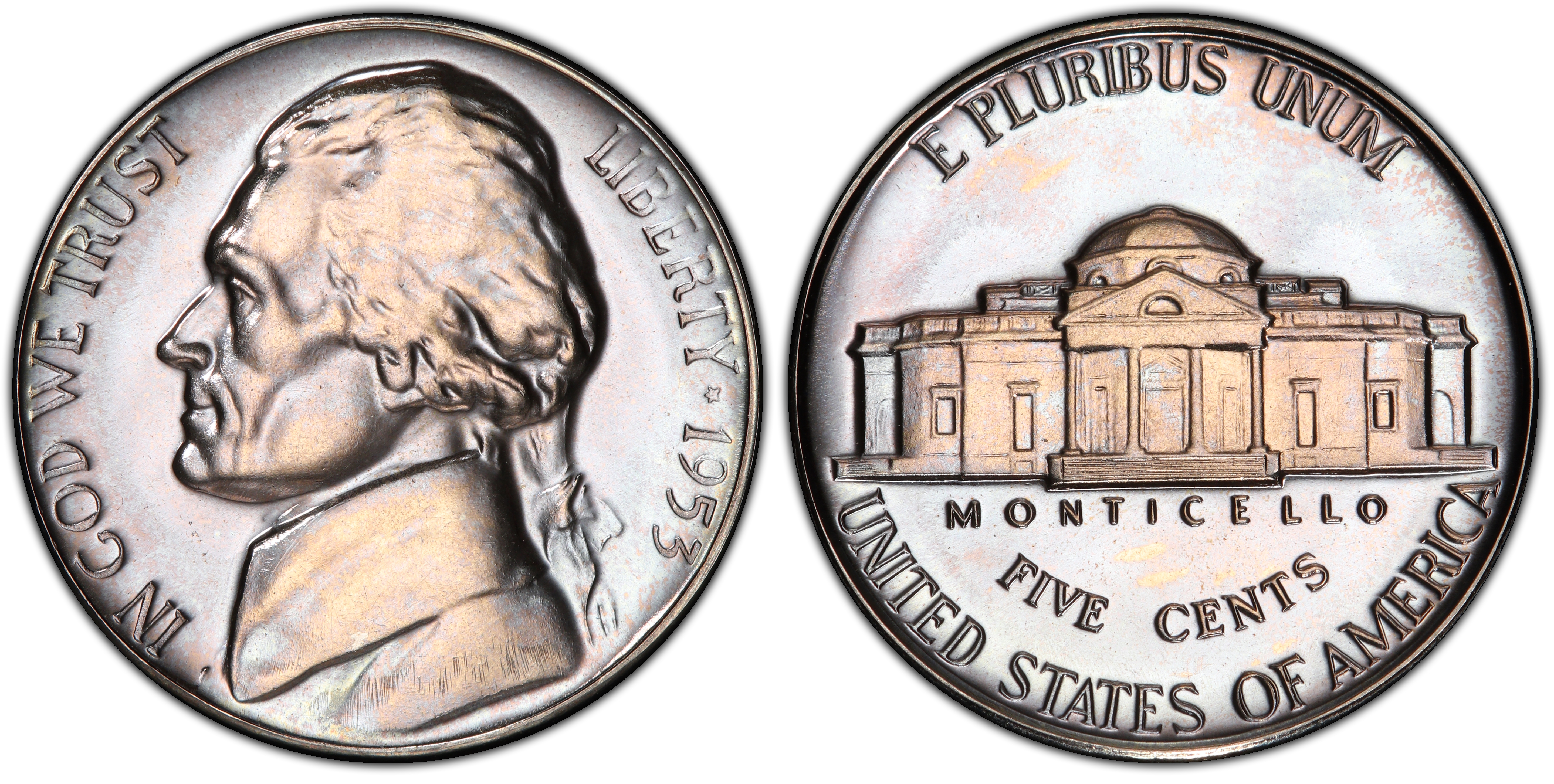 1953 5C Re-Engraved Obv Design FS-401 (Proof) Jefferson Nickel - PCGS ...