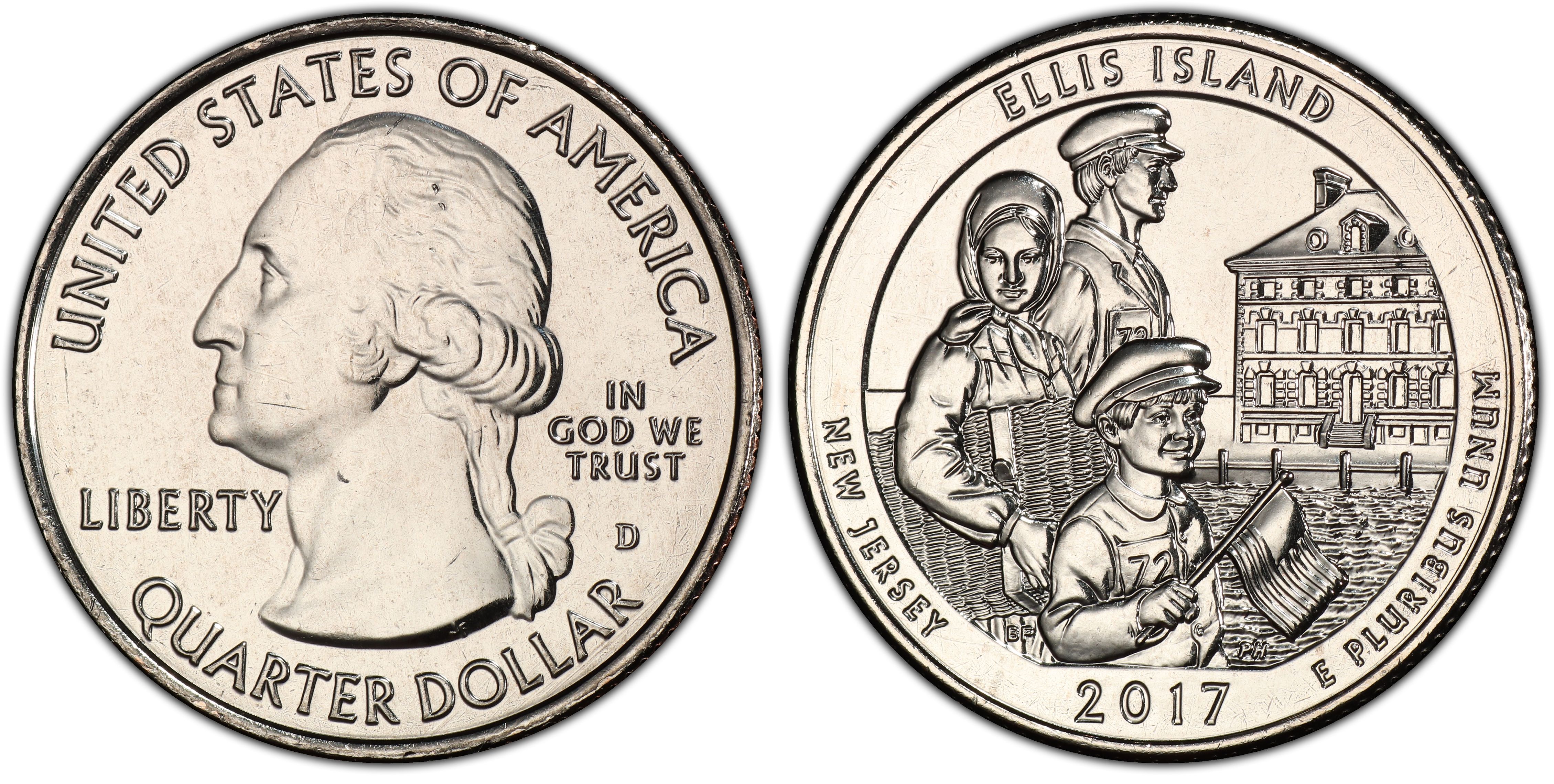2017 P&D Ellis Island National Park Quarter Dollar Set