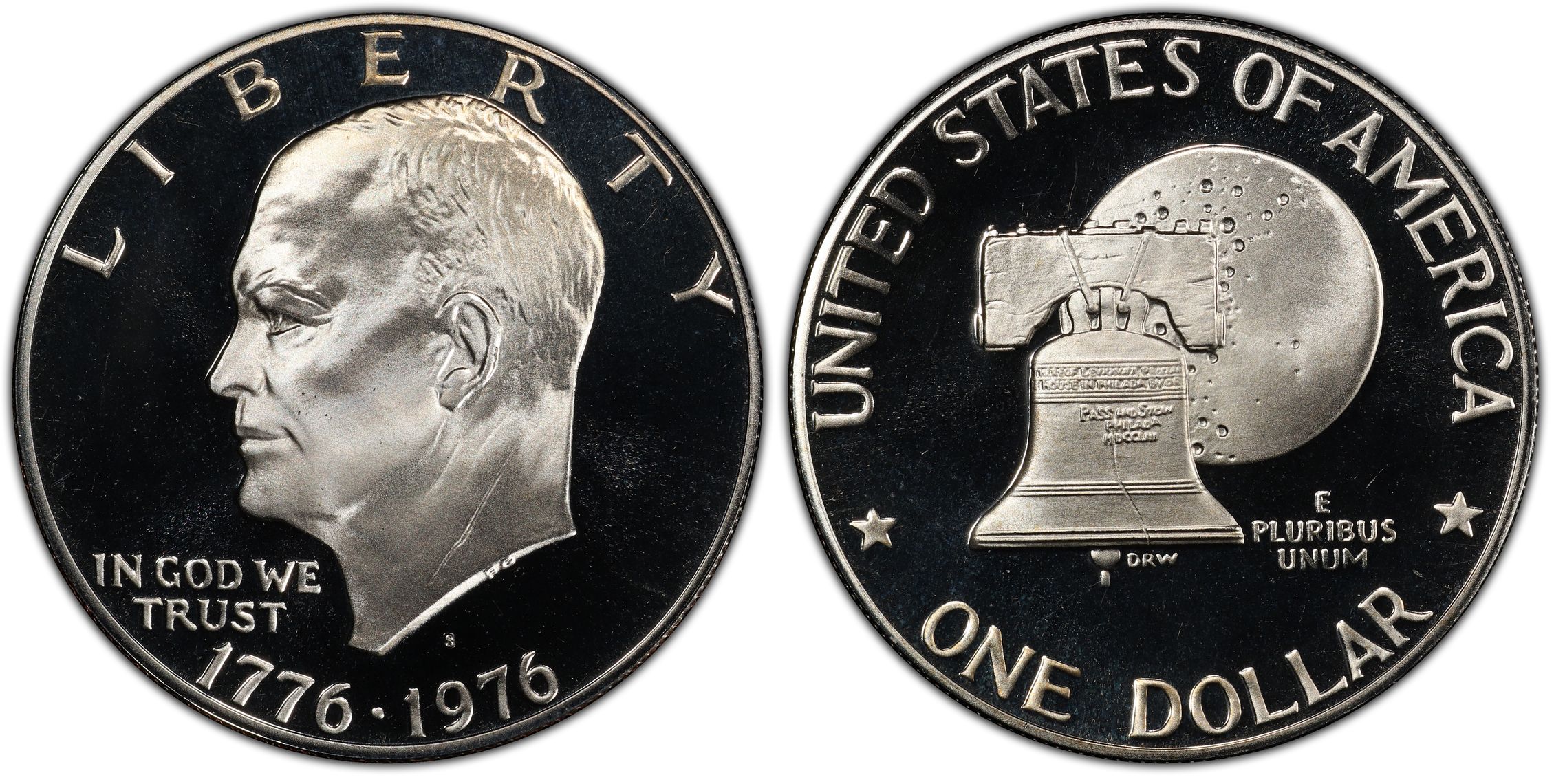 1976-S $1 Clad Type 2, DCAM (Proof) Ike Dollar - PCGS CoinFacts