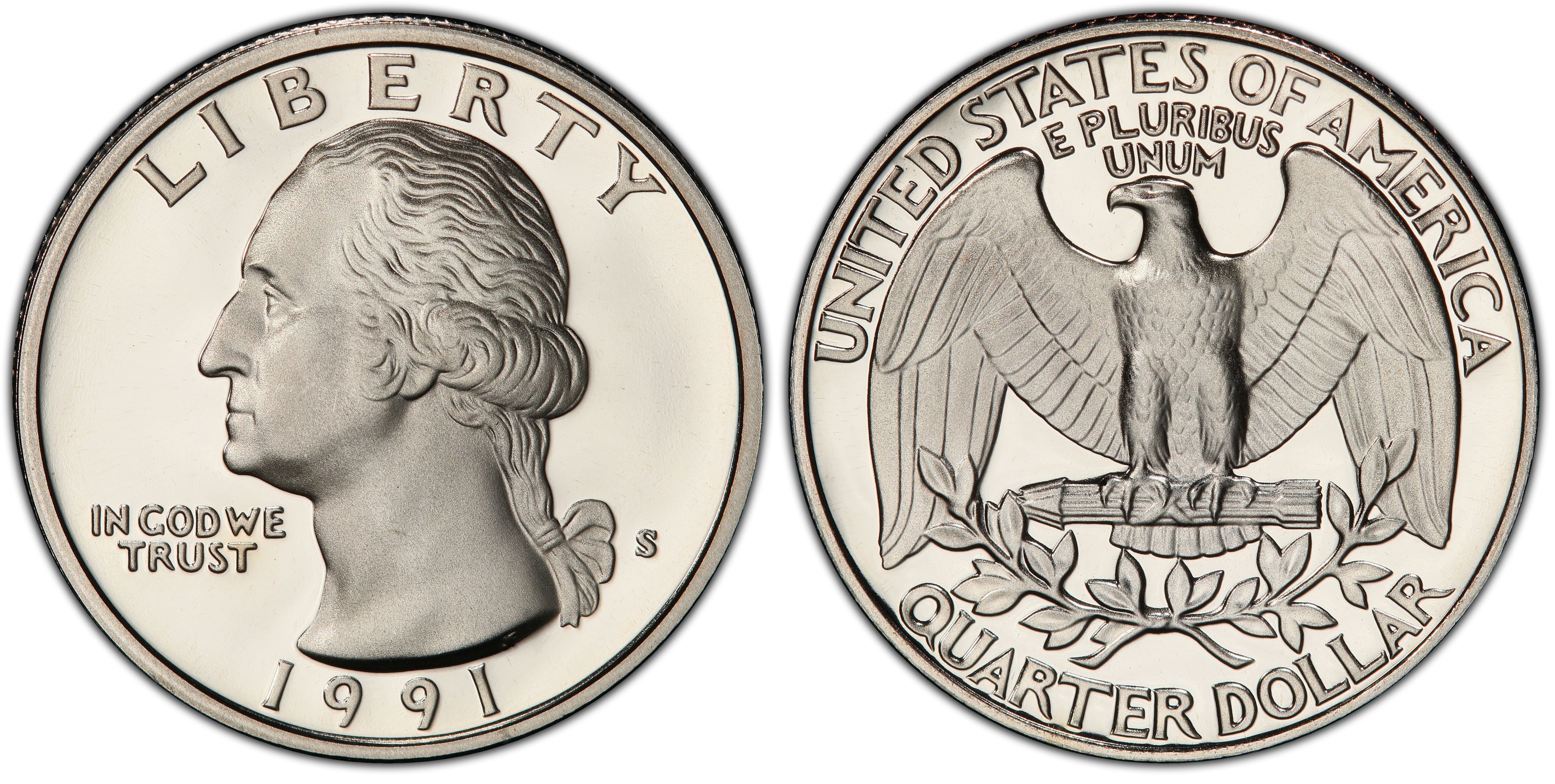 1991 S Washington Quarter Gem Deep Cameo Proof CN-Clad Coin 