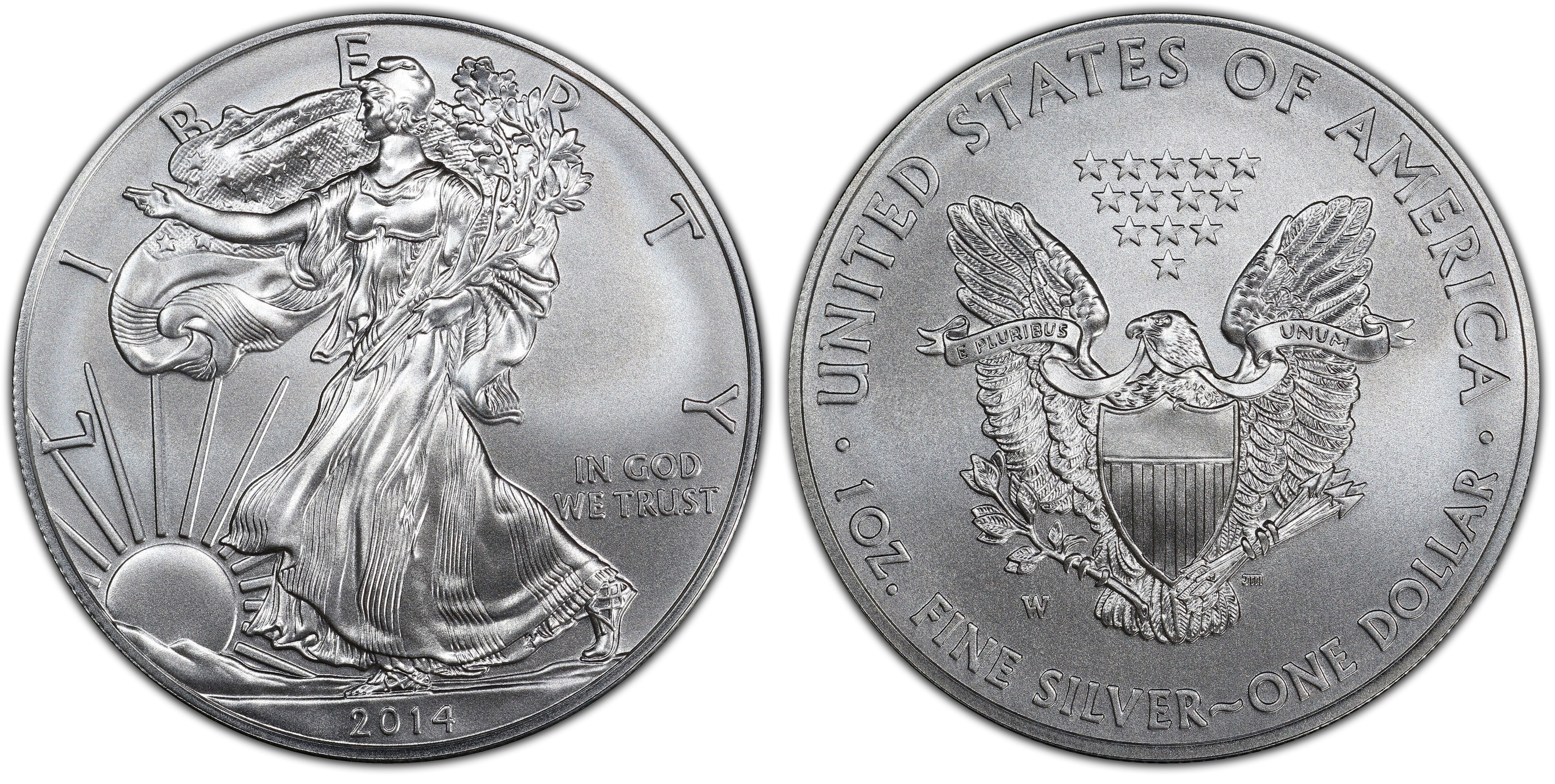2014-W $1 Burnished Silver Eagle UNC Set (Special Strike) Silver Eagles