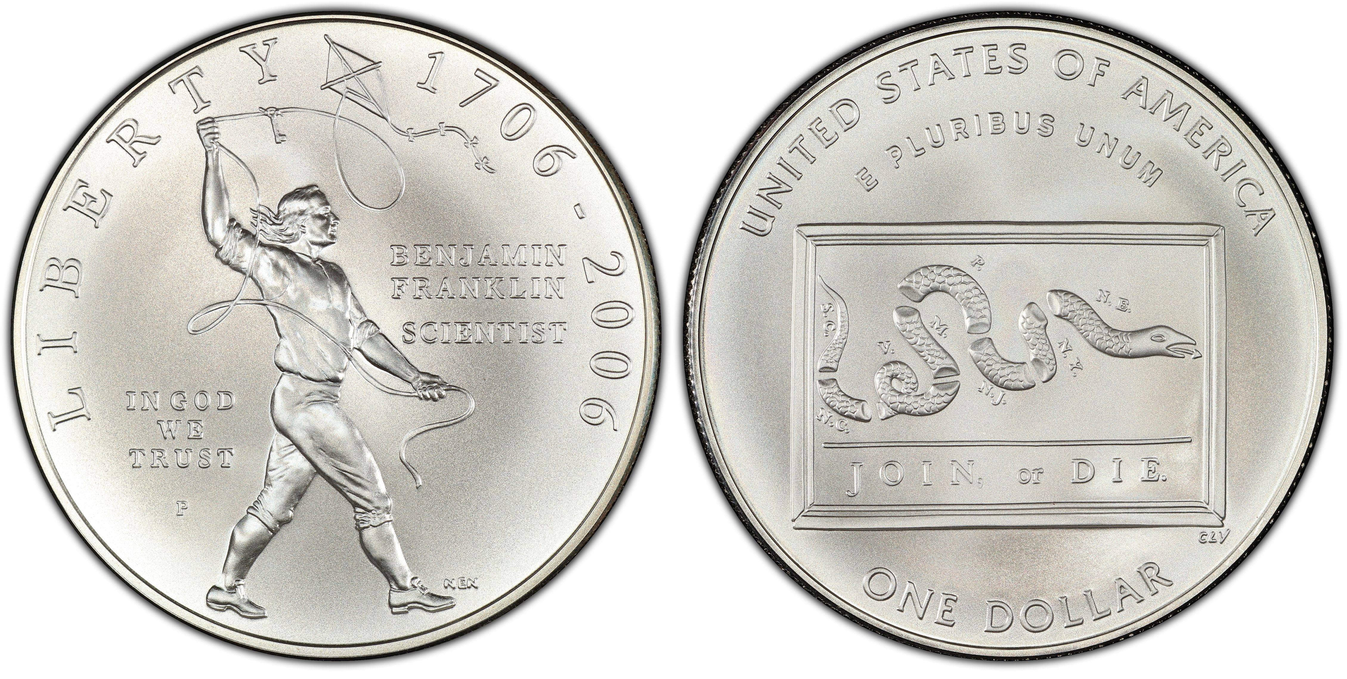2006 BU Benjamin Franklin Scientist Silver Dollar US Mint Commemorative $1 Coin