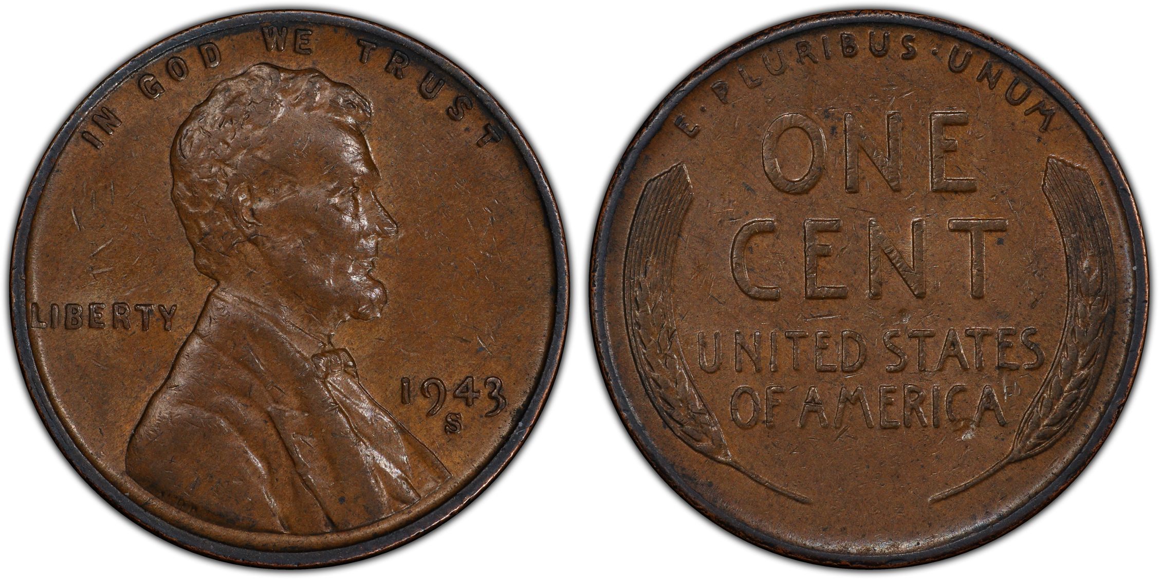 1943-S 1C Bronze, BN (Regular Strike) Lincoln Cent (Wheat Reverse) - PCGS  CoinFacts