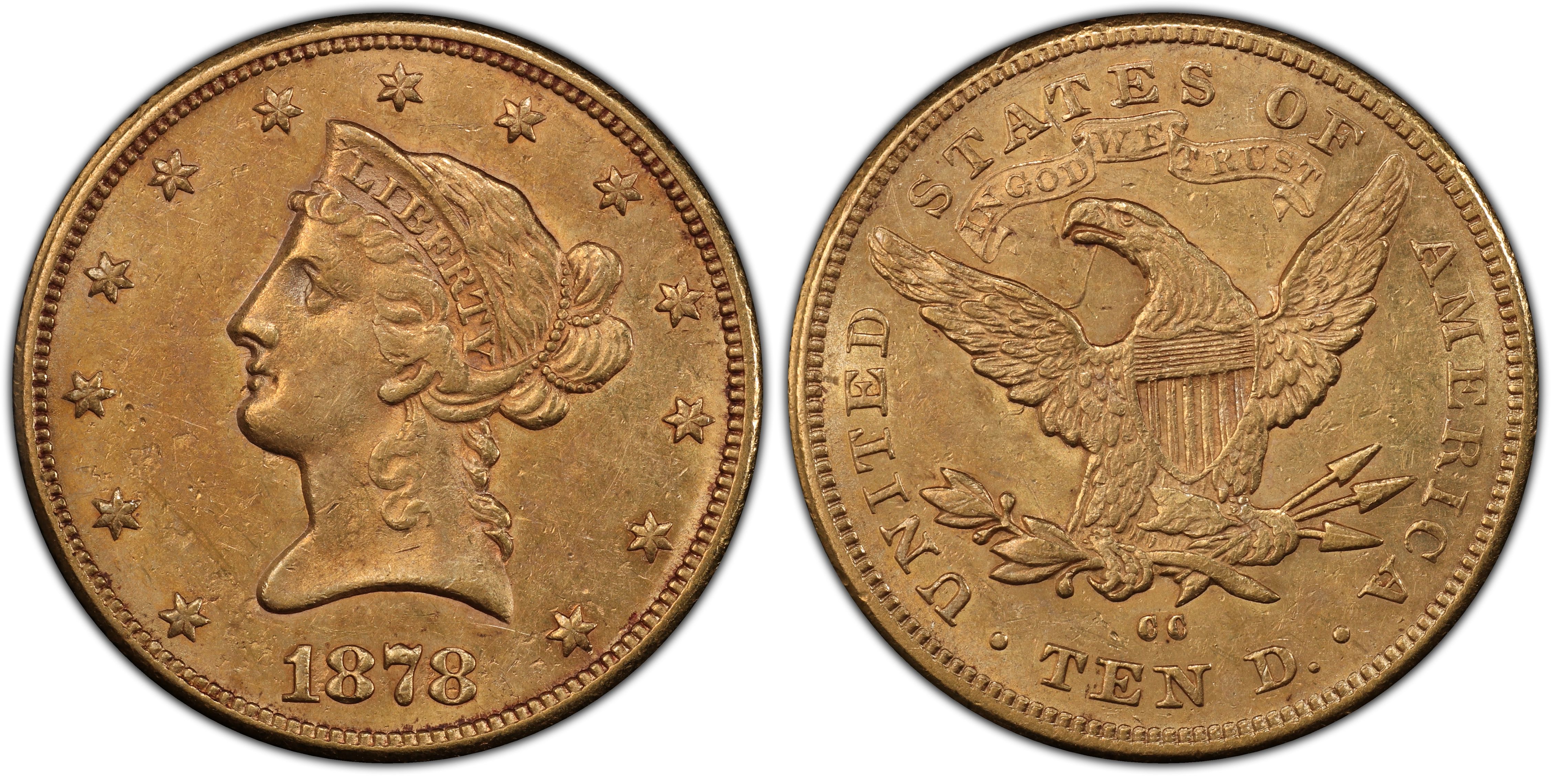 1878-CC $10 (Regular Strike) Liberty Head $10 - PCGS CoinFacts