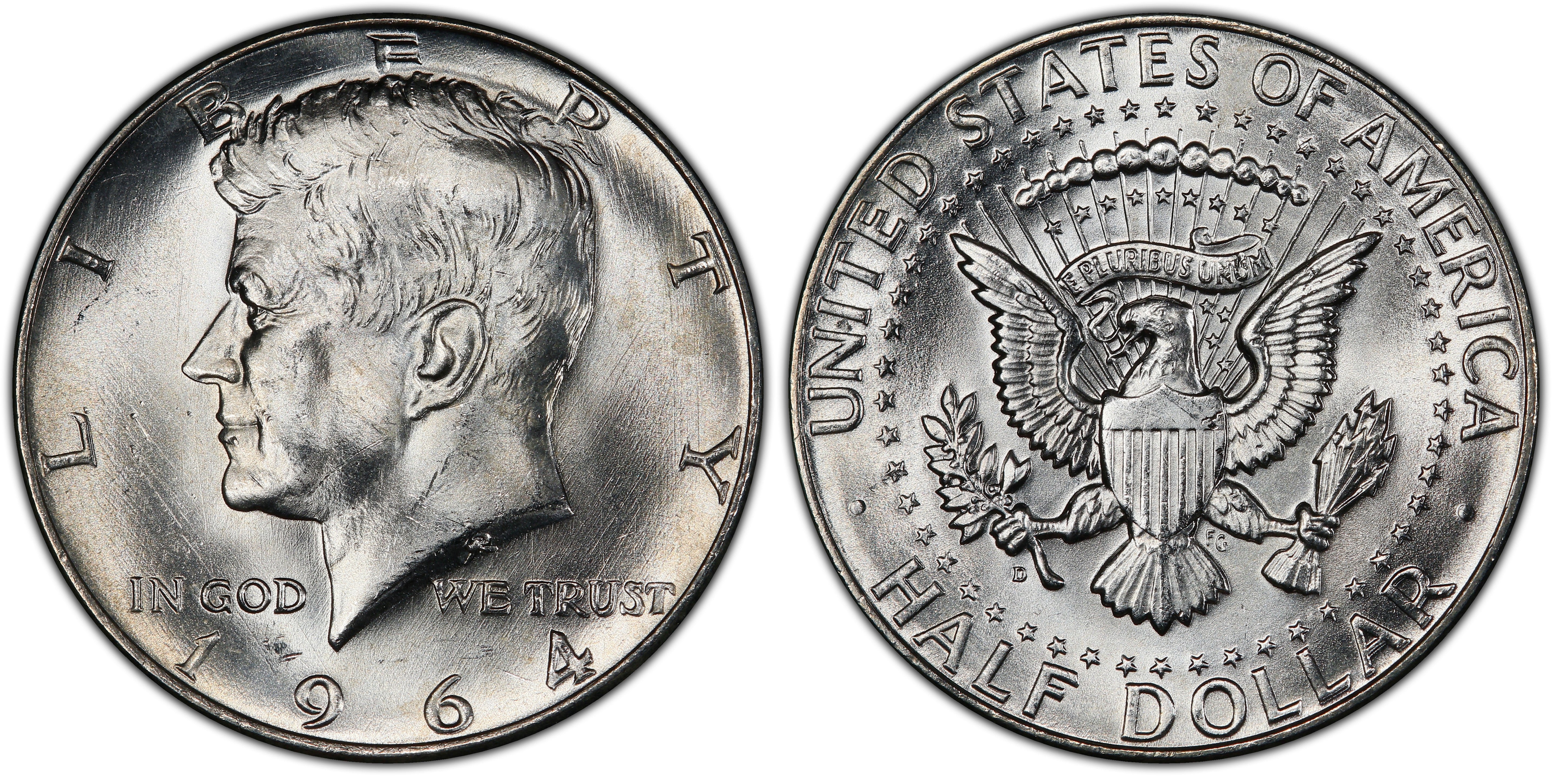 1964-D/D 50C RPM FS-504 (Regular Strike) Kennedy Half Dollar - PCGS ...