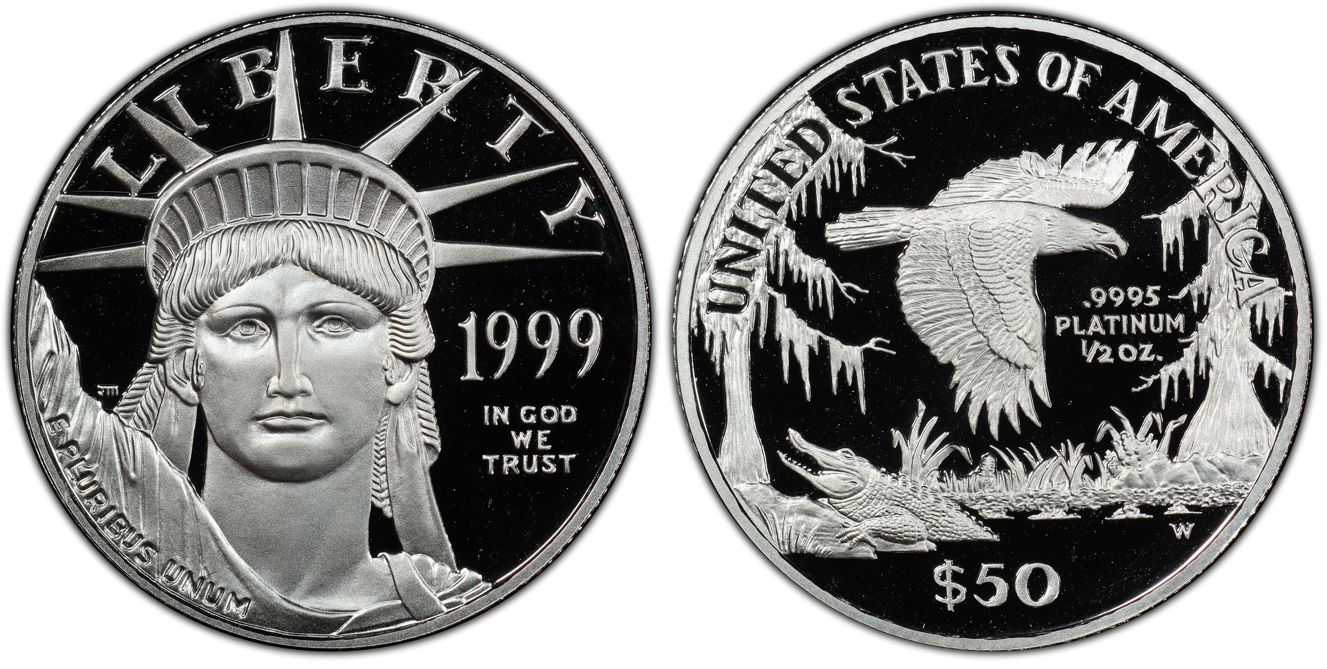1999-W PCGS PR70 1/2 oz Proof Platinum Eagle $50 